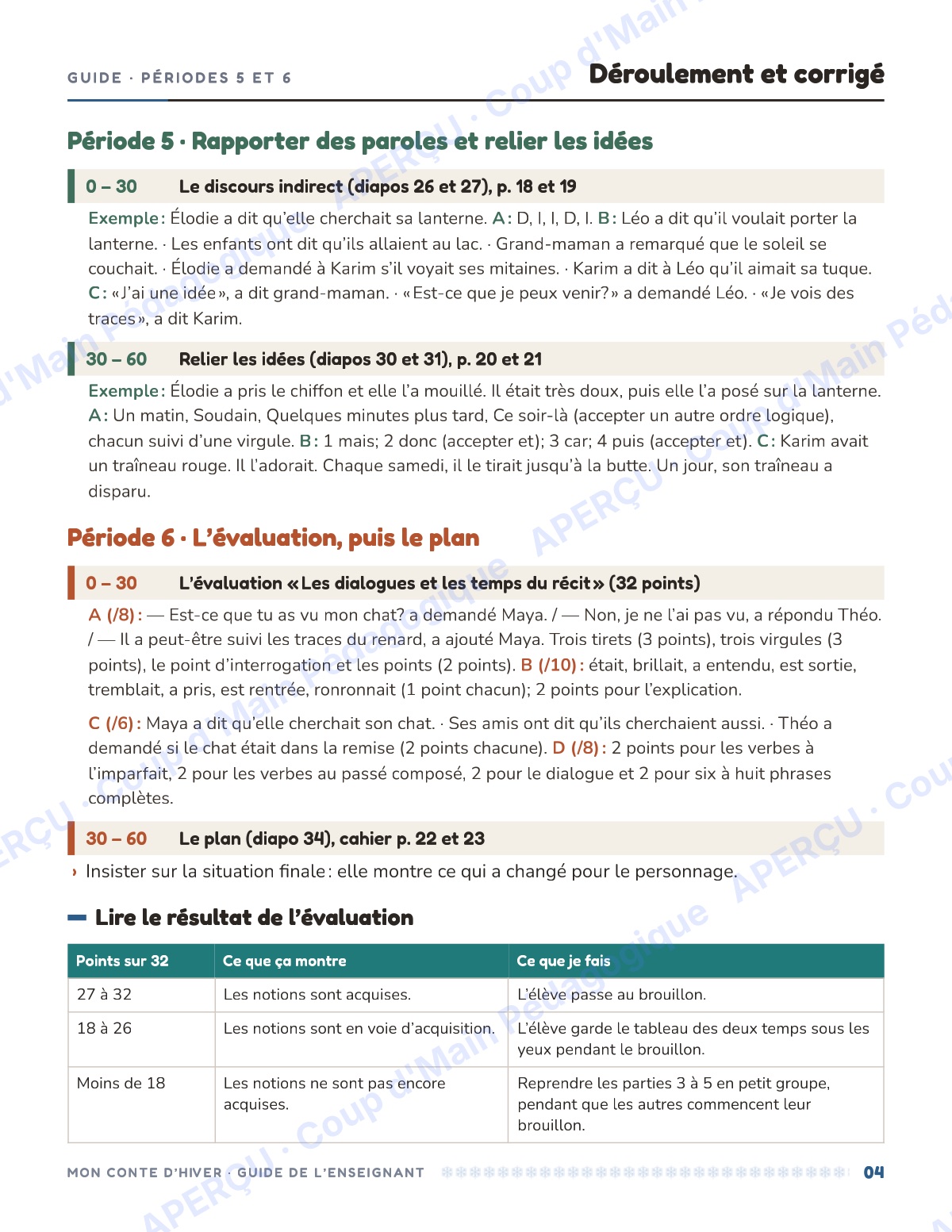 Page 4 — Mon conte d'hiver — 5e année, unité d'écriture