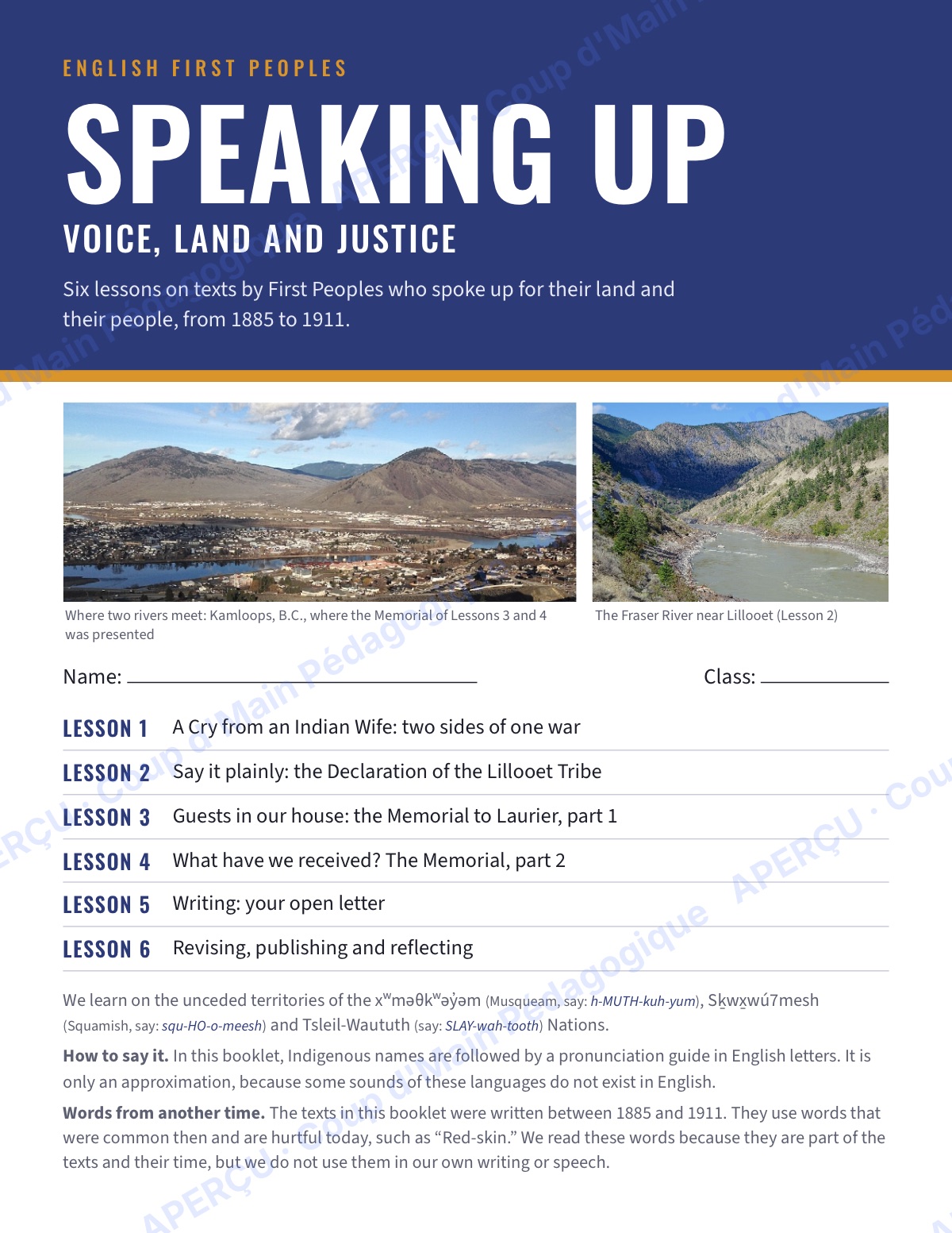 Page 1 — Speaking Up (EFP) — 10e-12e, suppléance, C.-B.