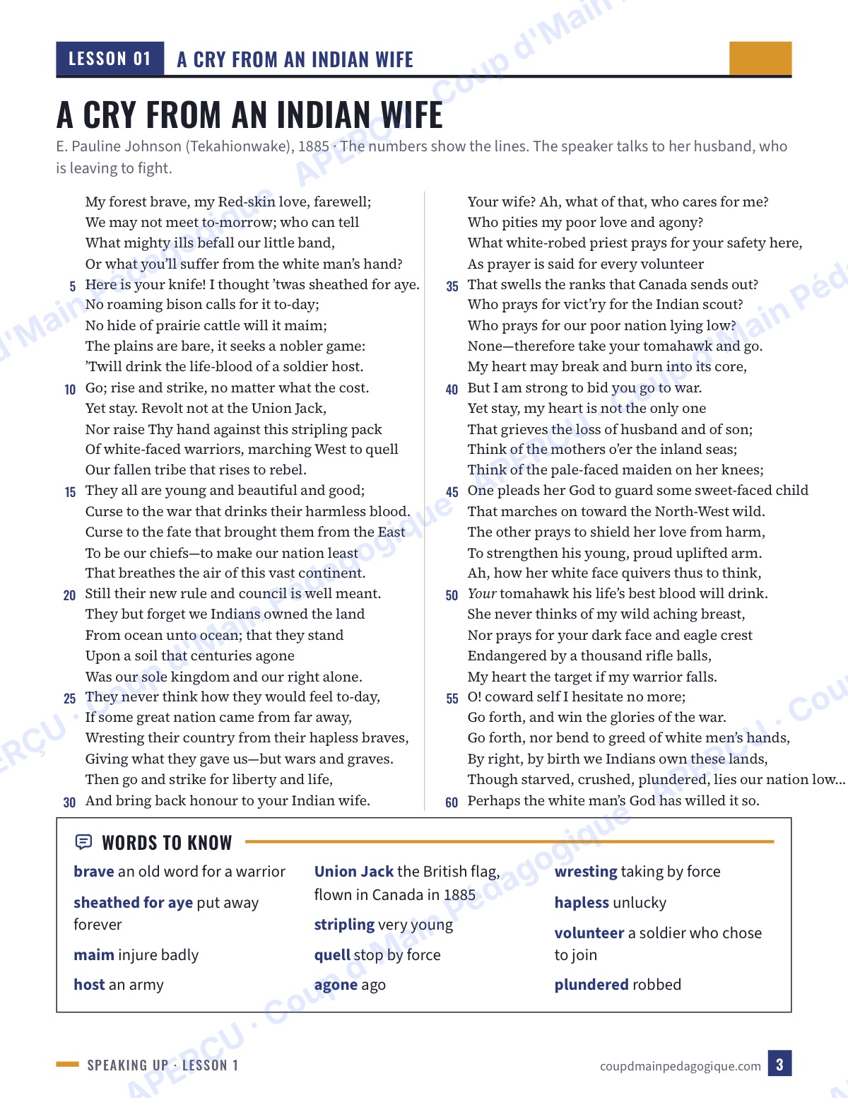 Page 3 — Speaking Up (EFP) — 10e-12e, suppléance, C.-B.