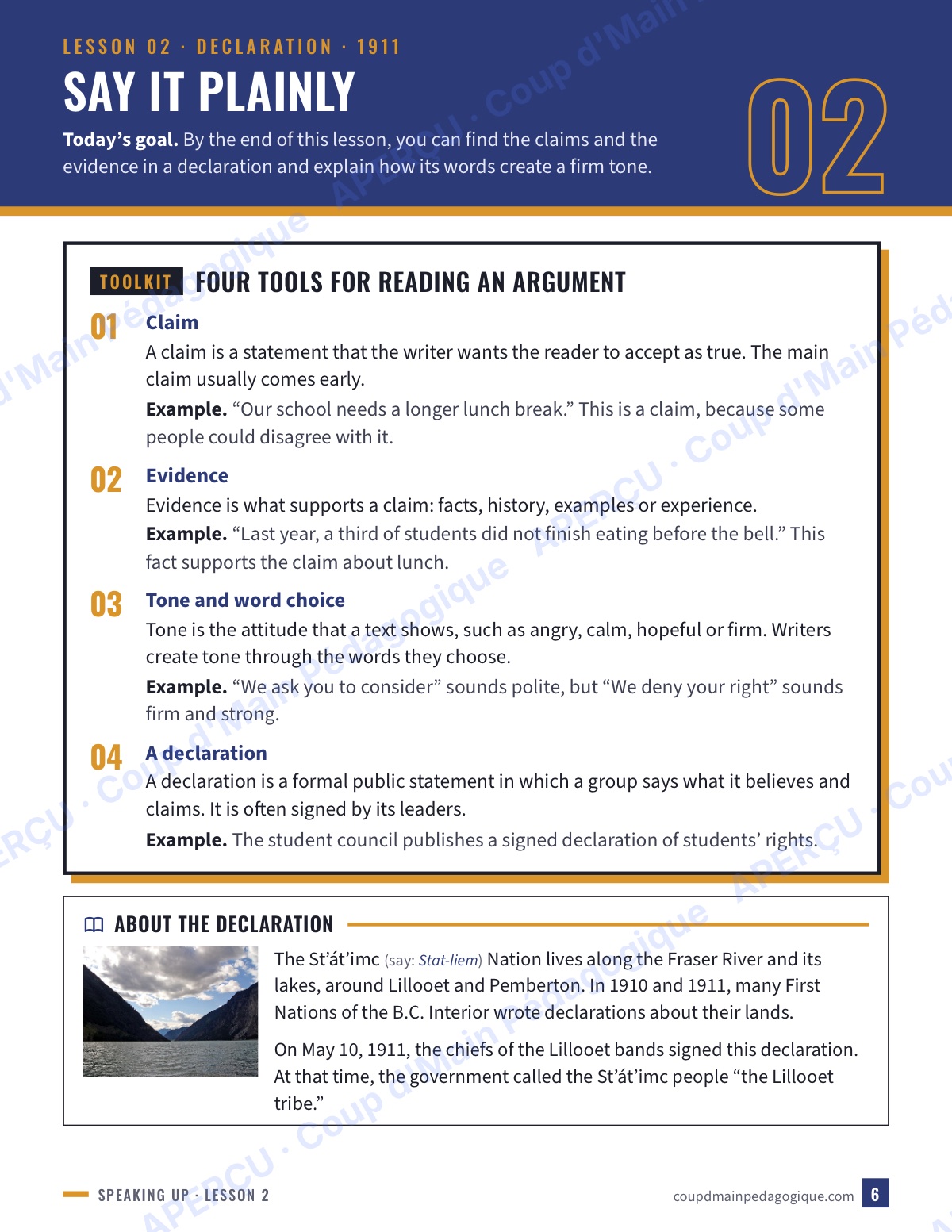 Page 6 — Speaking Up (EFP) — 10e-12e, suppléance, C.-B.