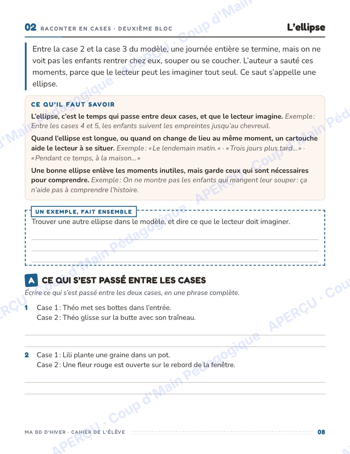 Page 8 — Ma BD d'hiver — 6e année, unité d'écriture