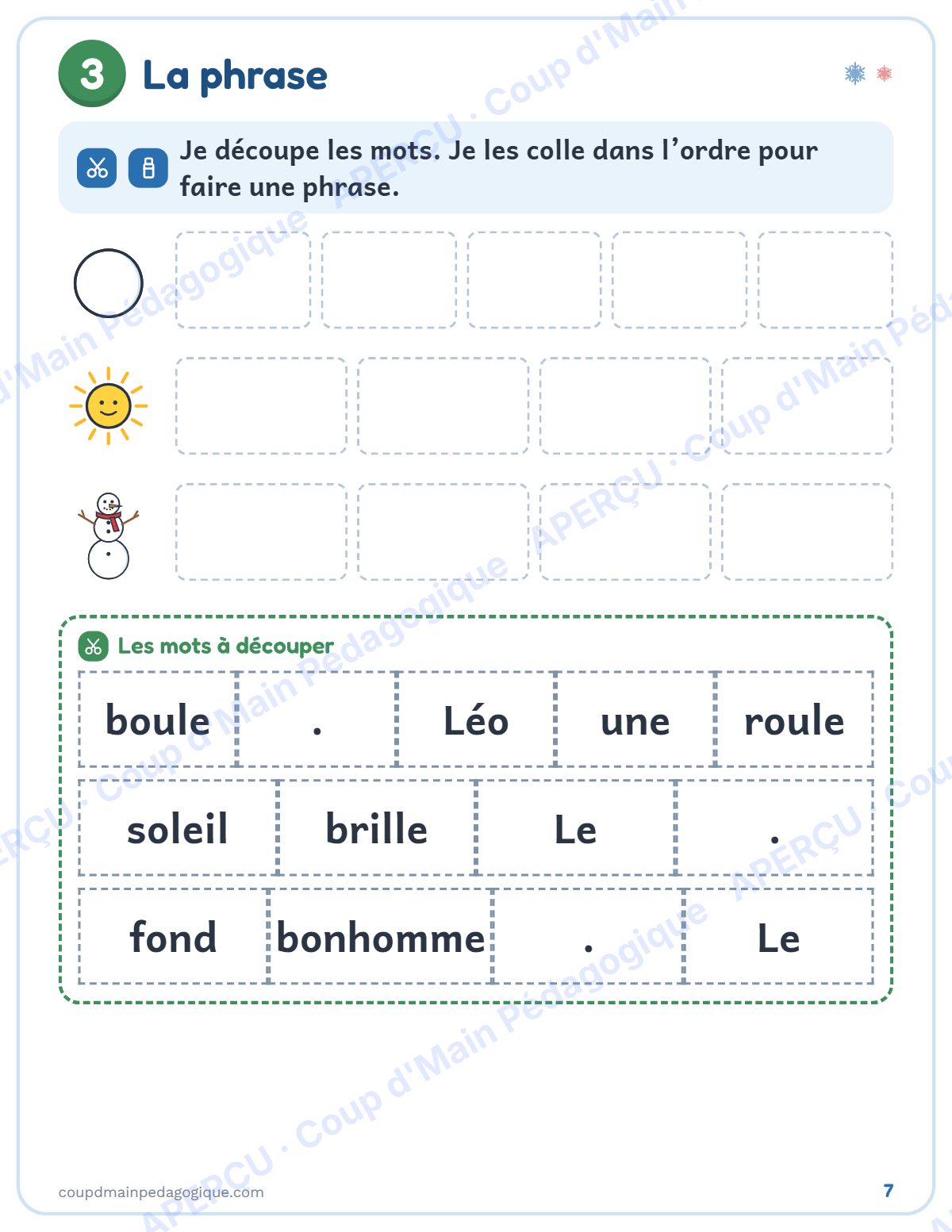 Page 7 — Le bonhomme de neige de Léo — 1re-2e année, mini-unité