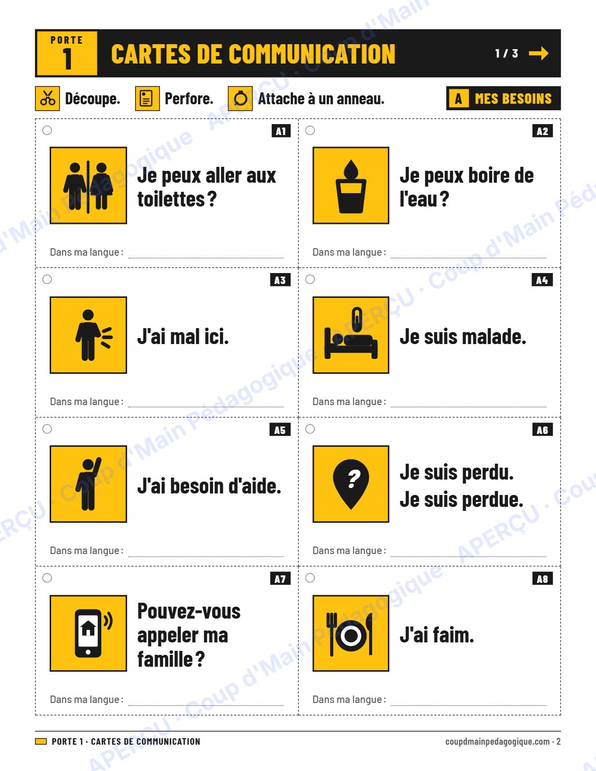 Page 2 — Trousse d'accueil — 7e-9e année, francisation