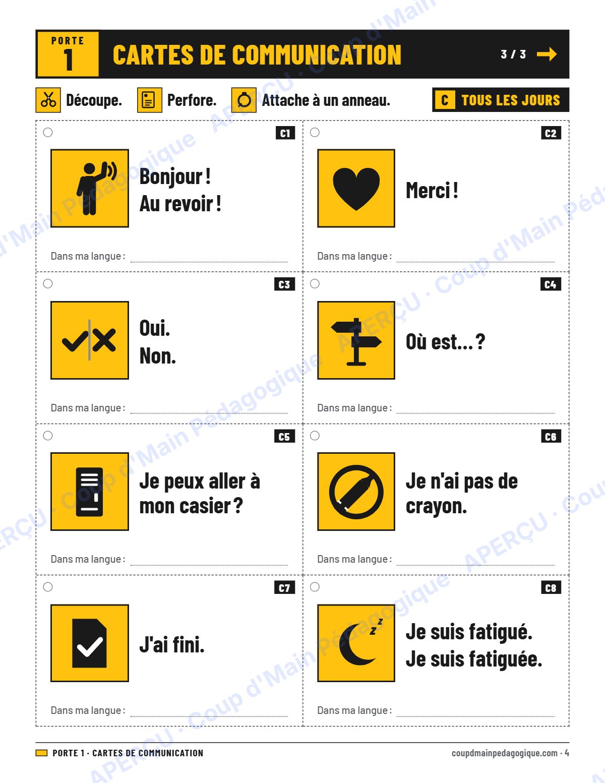 Page 4 — Trousse d'accueil — 7e-9e année, francisation