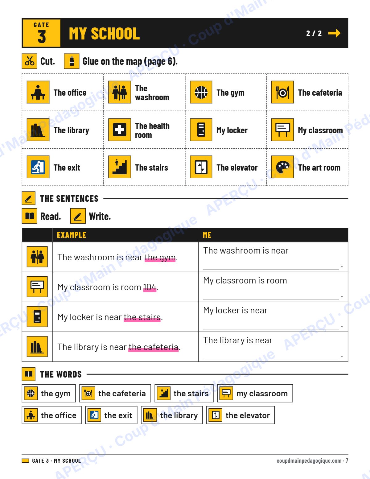 Page 7 — Welcome Kit (The First Days) — 7e-9e année, anglais