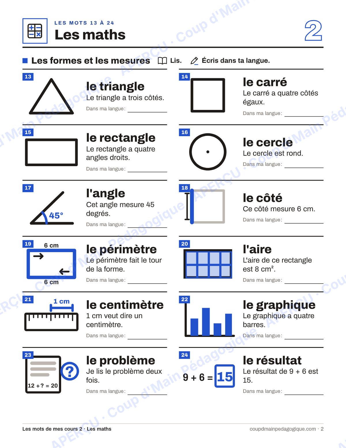 Page 2 — Lexique des maths — 7e-9e année, francisation