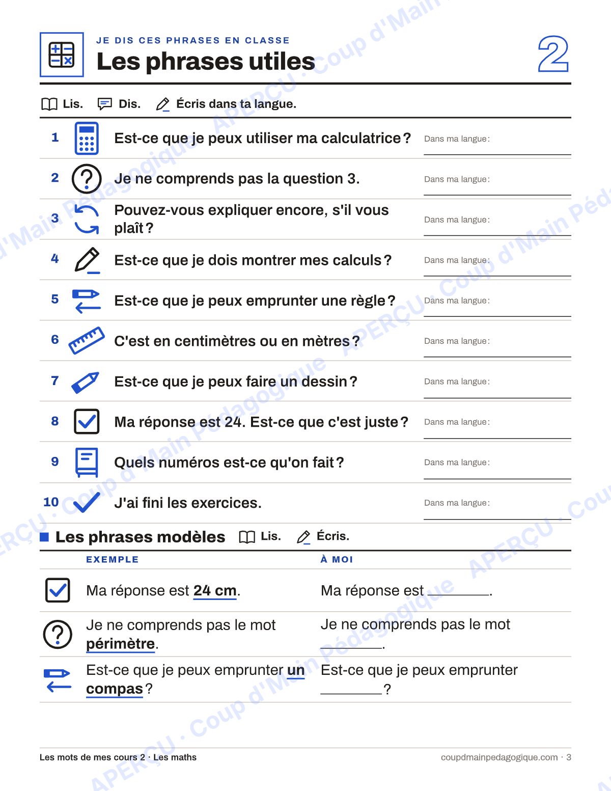 Page 3 — Lexique des maths — 7e-9e année, francisation