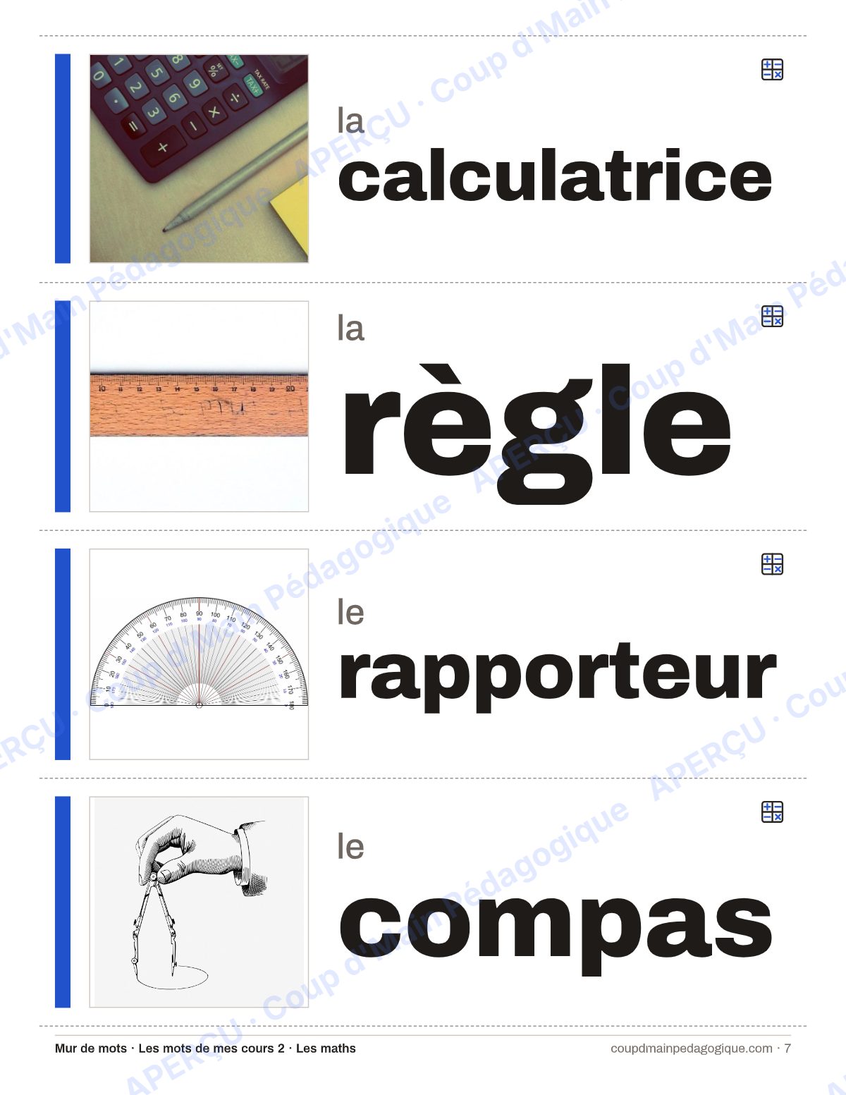 Page 7 — Lexique des maths — 7e-9e année, francisation