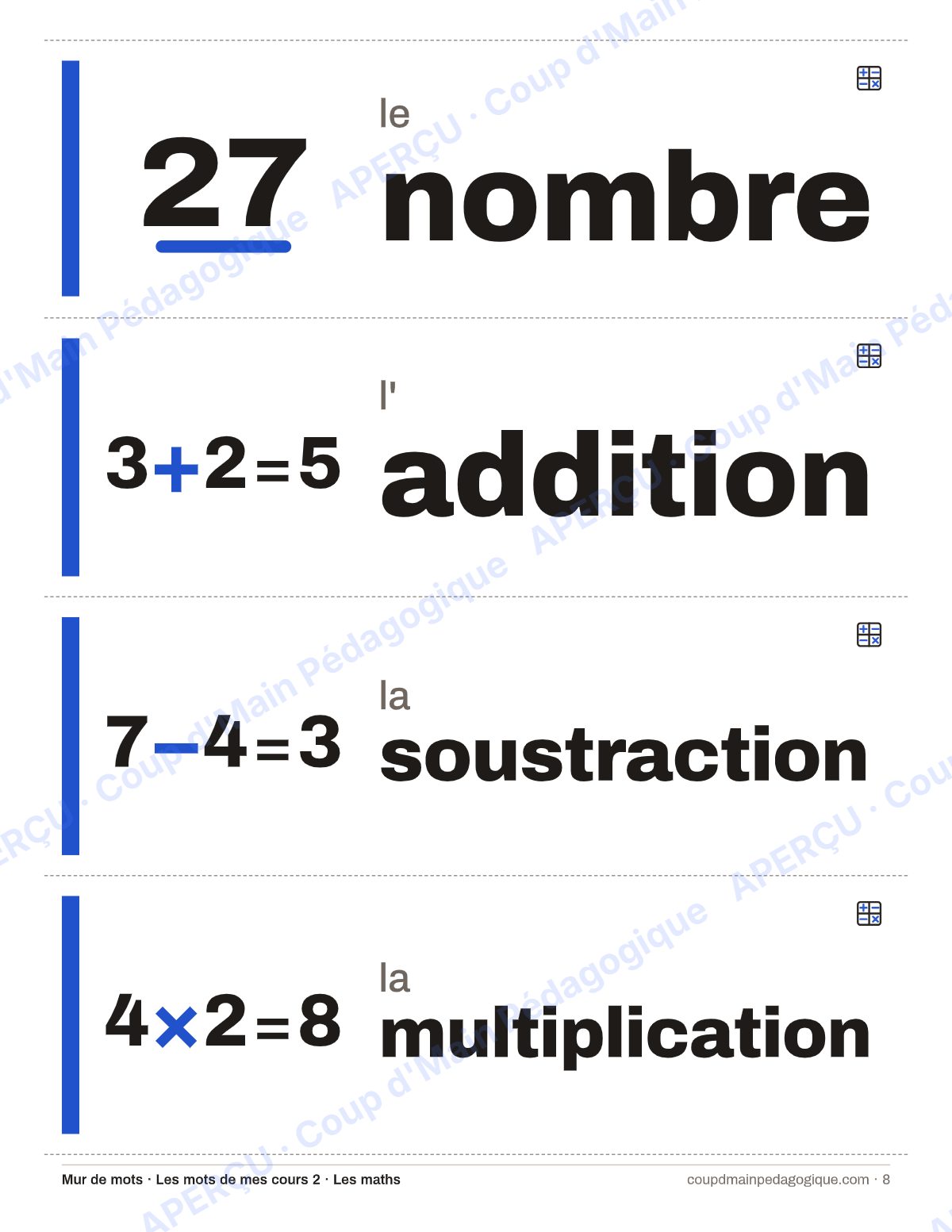 Page 8 — Lexique des maths — 7e-9e année, francisation