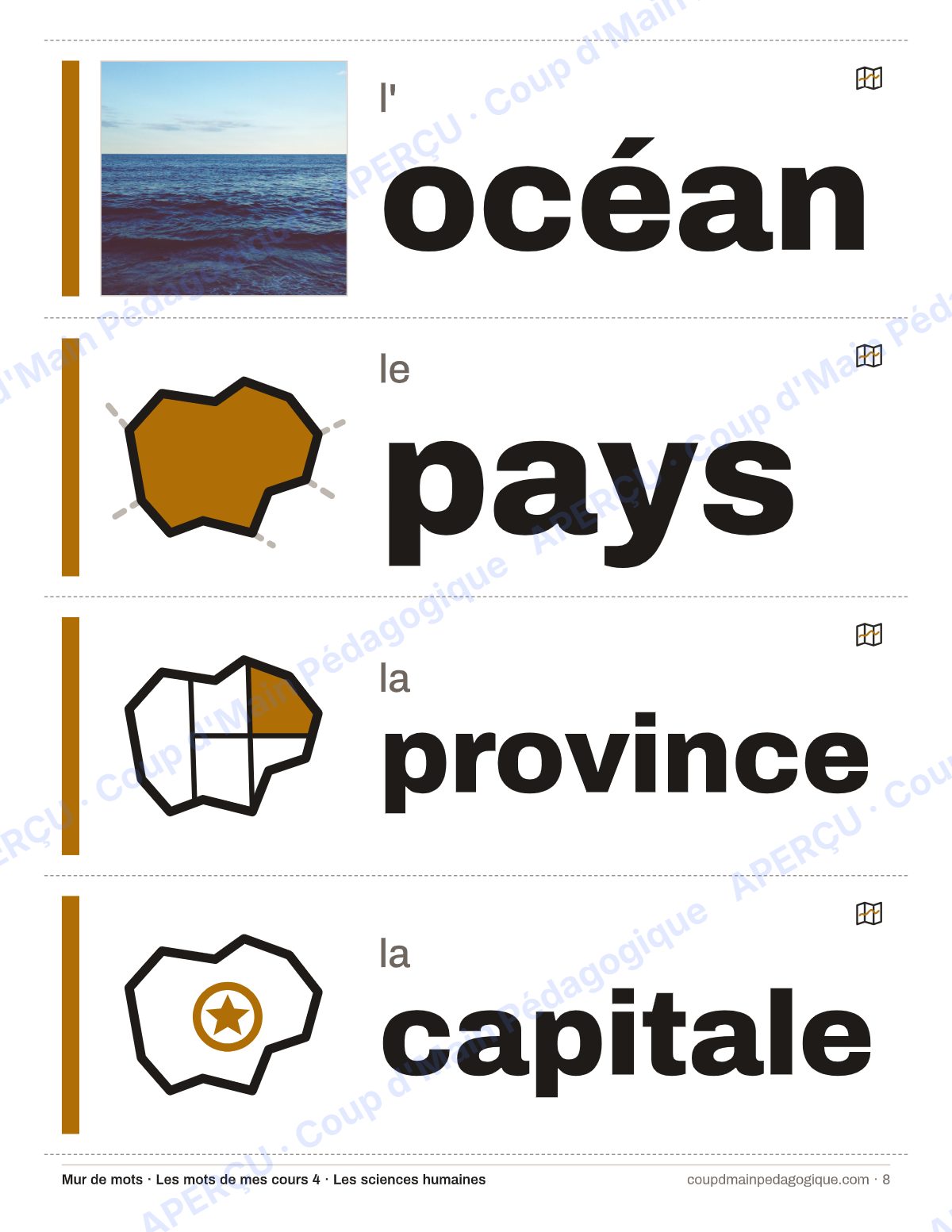 Page 8 — Lexique de sciences humaines — 7e-9e année, francisation