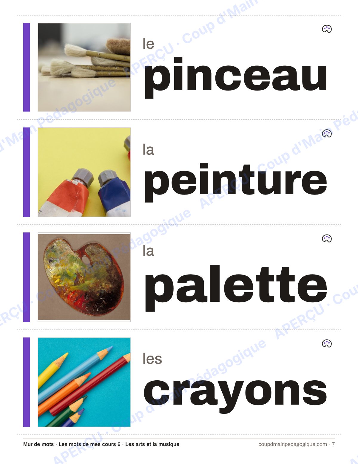 Page 7 — Lexique d'arts et musique — 7e-9e année, francisation