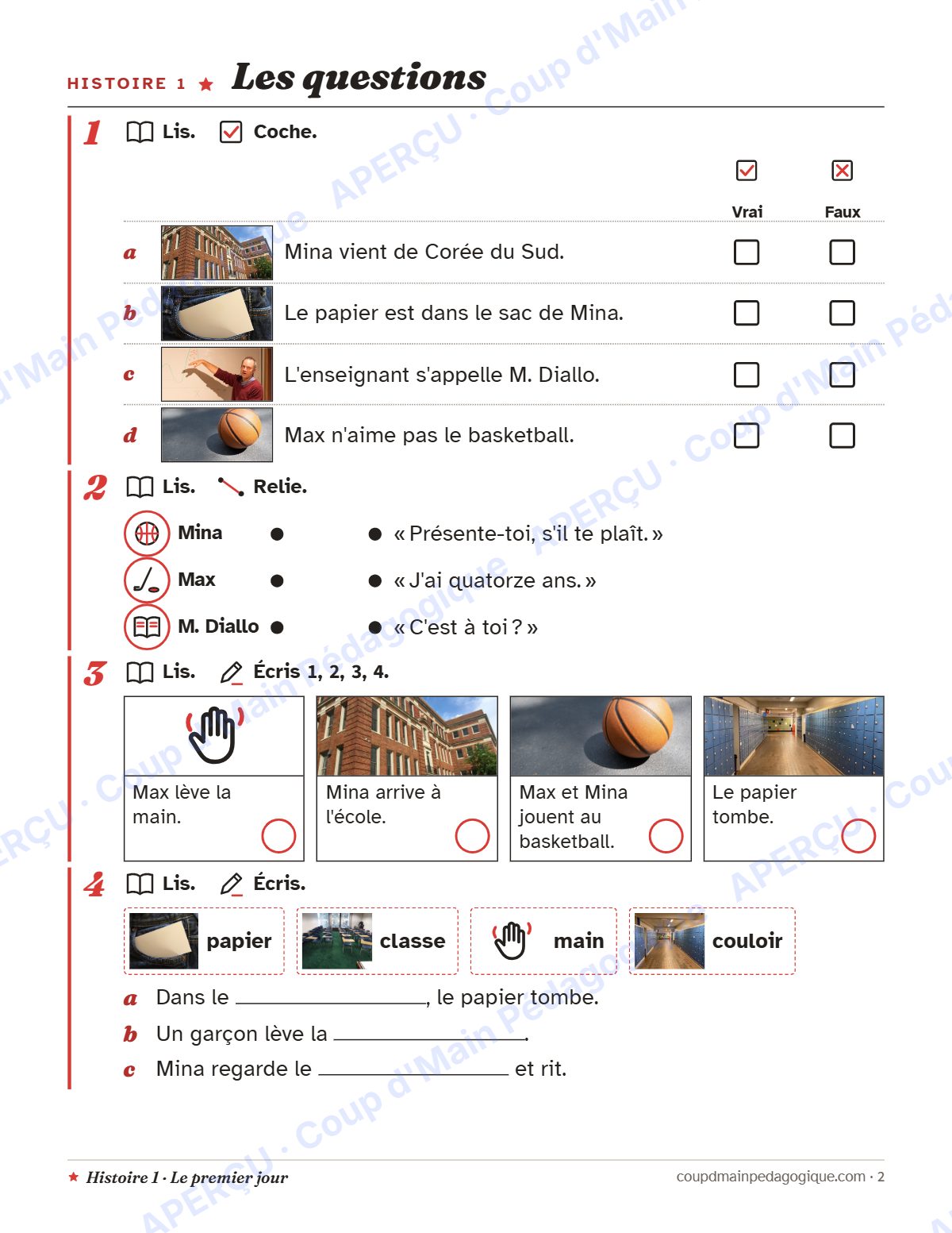 Page 2 — Histoire 1 : le premier jour — francisation