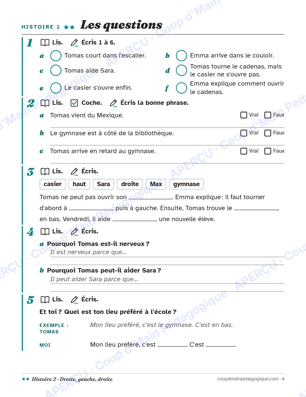 Page 4 — Histoire 2 : droite, gauche, droite — francisation