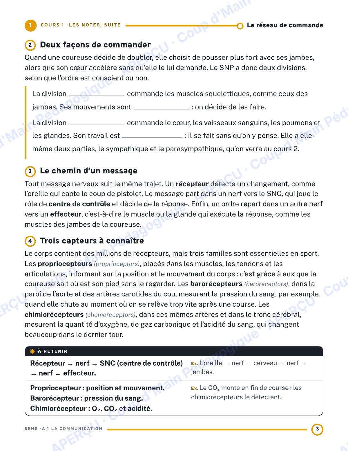 Page 3 — Communication du corps — 11e année, IB SEHS, unité