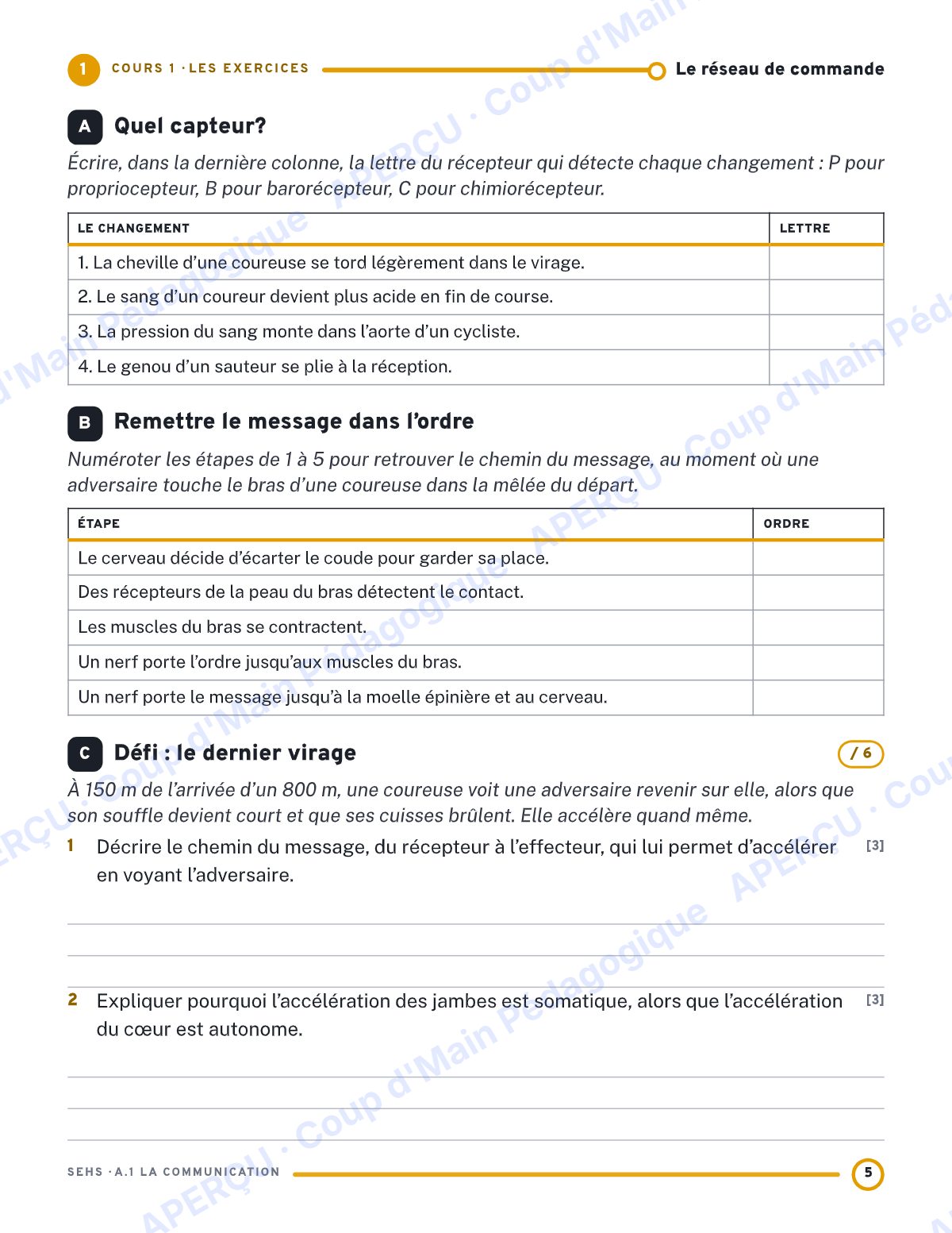 Page 5 — Communication du corps — 11e année, IB SEHS, unité