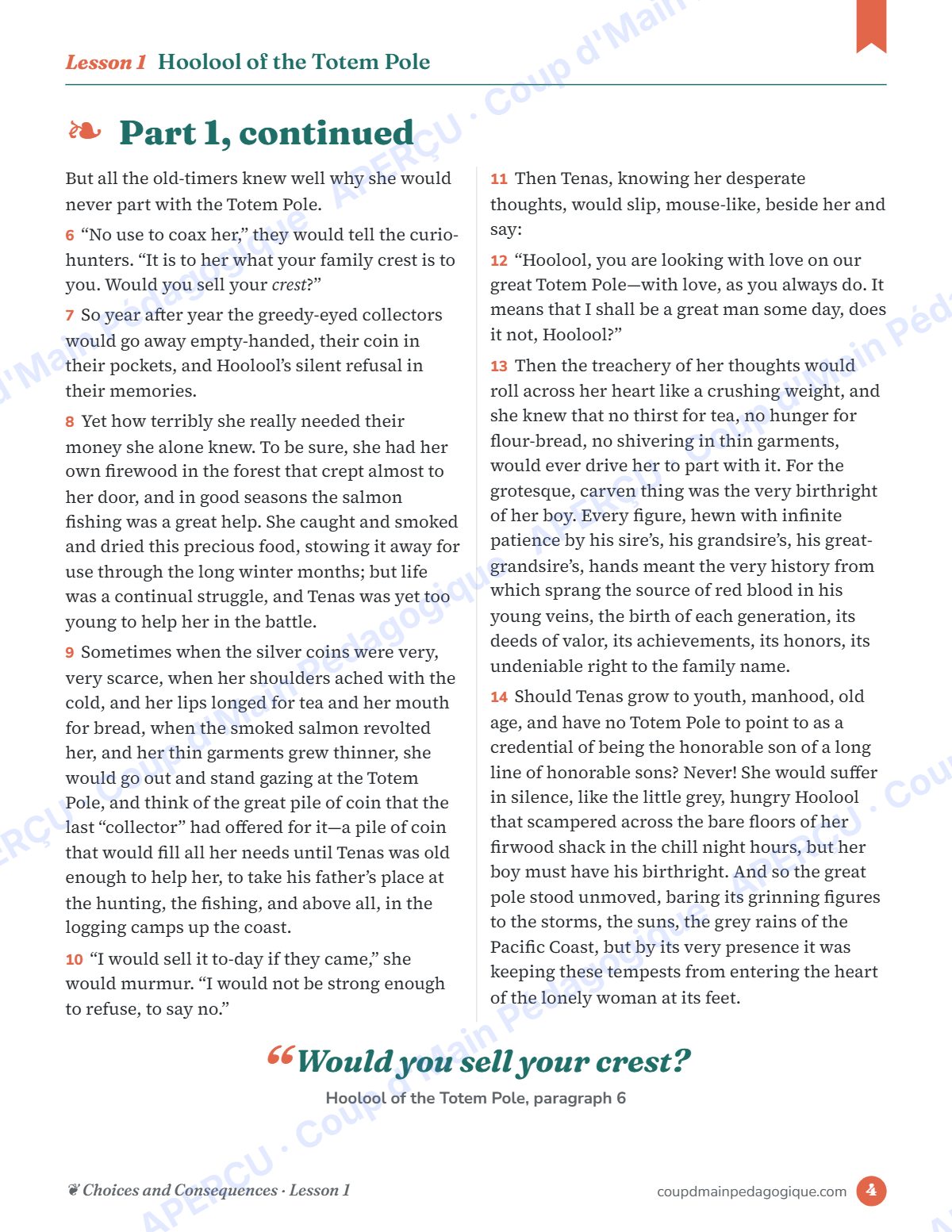 Page 4 — Choices and Consequences (EFP) — 10e année, suppléance