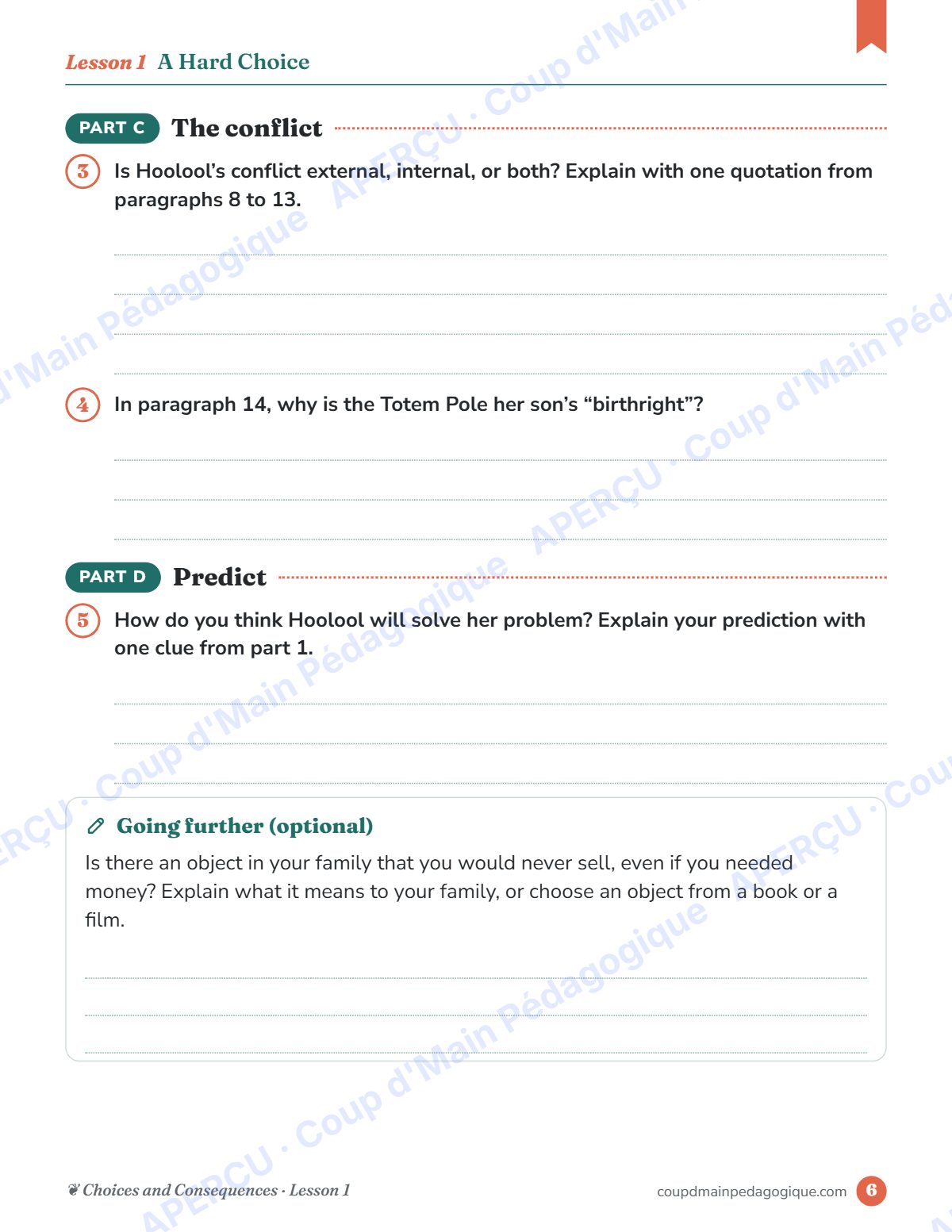 Page 6 — Choices and Consequences (EFP) — 10e année, suppléance