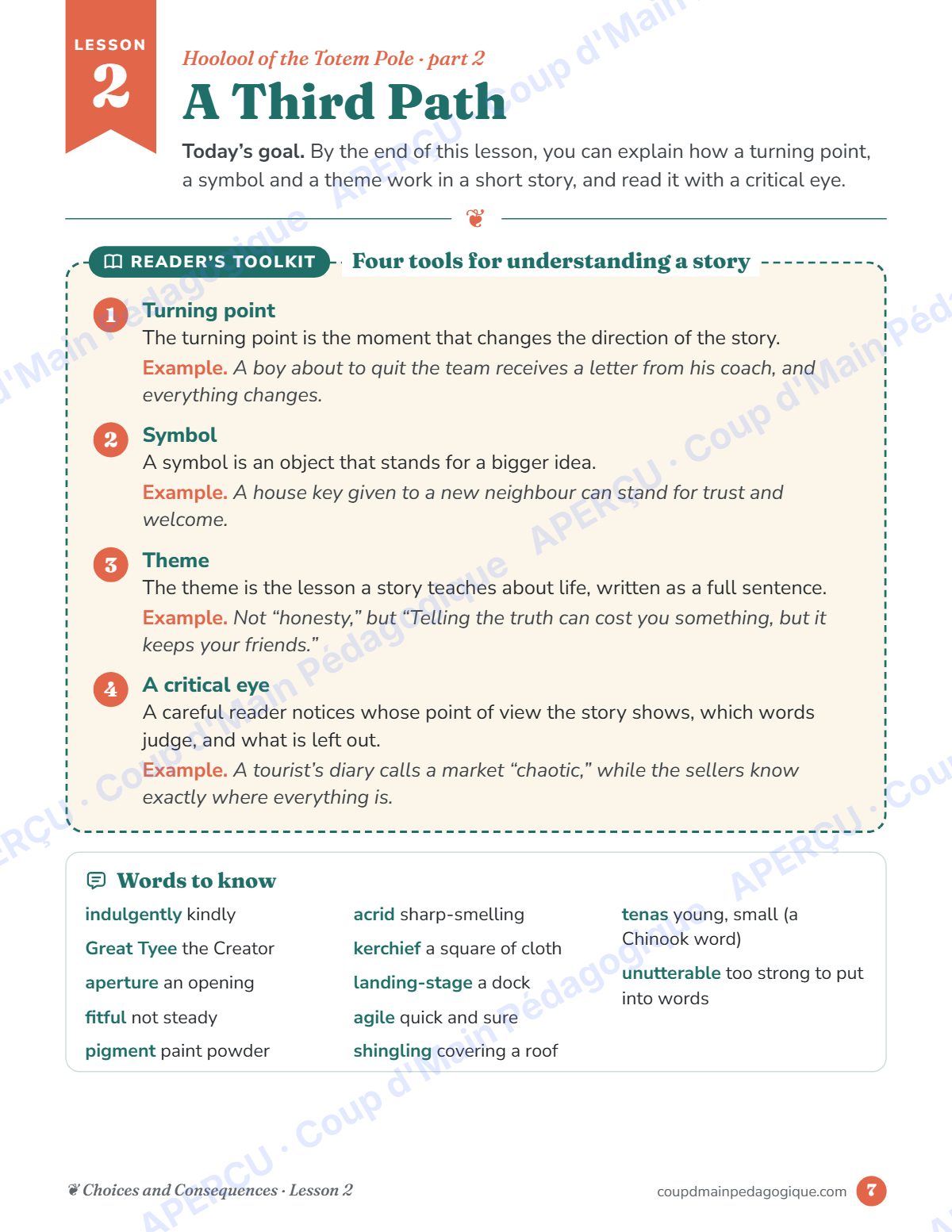 Page 7 — Choices and Consequences (EFP) — 10e année, suppléance