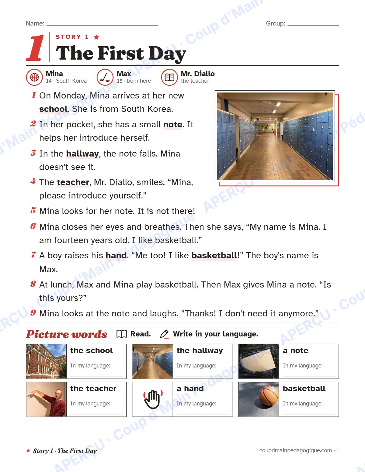 Page 2 — Short Stories, les 8 histoires — 7e-9e année, anglais