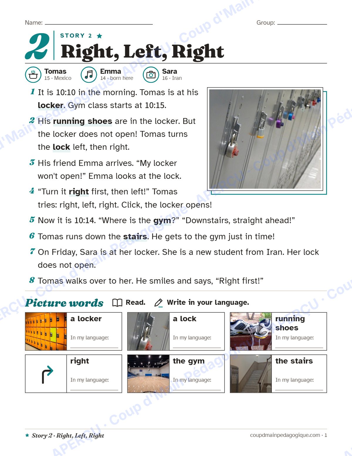 Page 7 — Short Stories, les 8 histoires — 7e-9e année, anglais