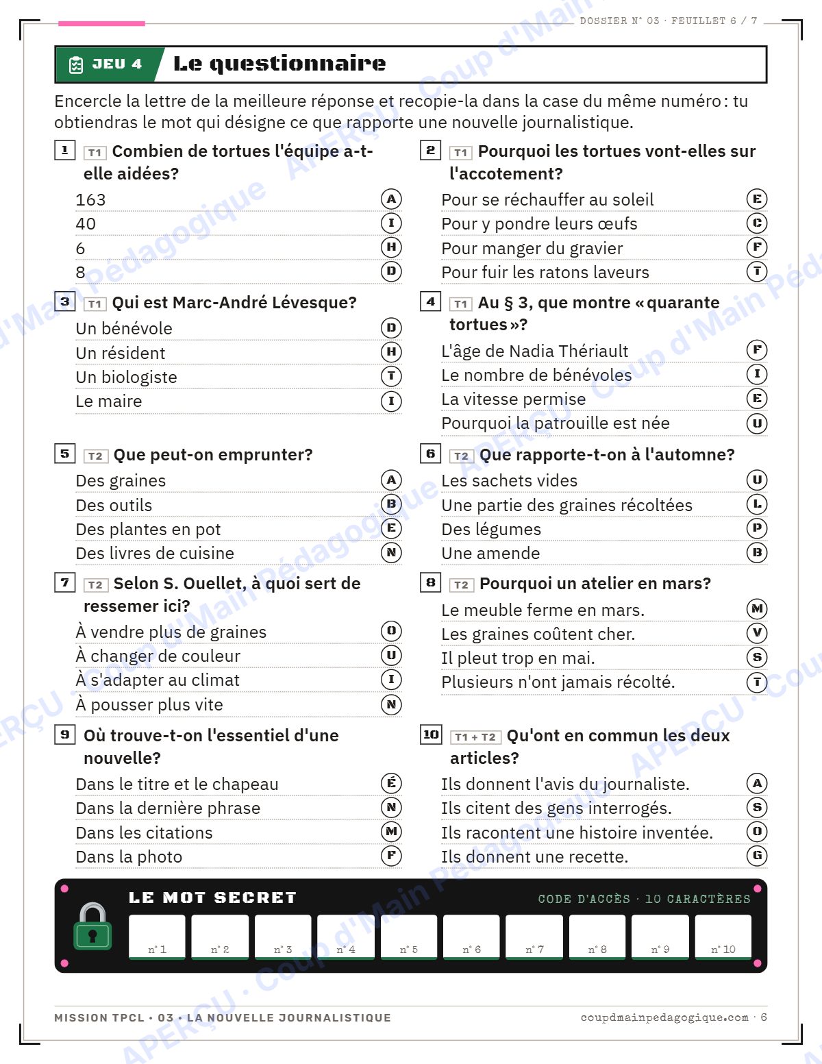 Page 6 — Mission TPCL 3 : la nouvelle journalistique — 10e année