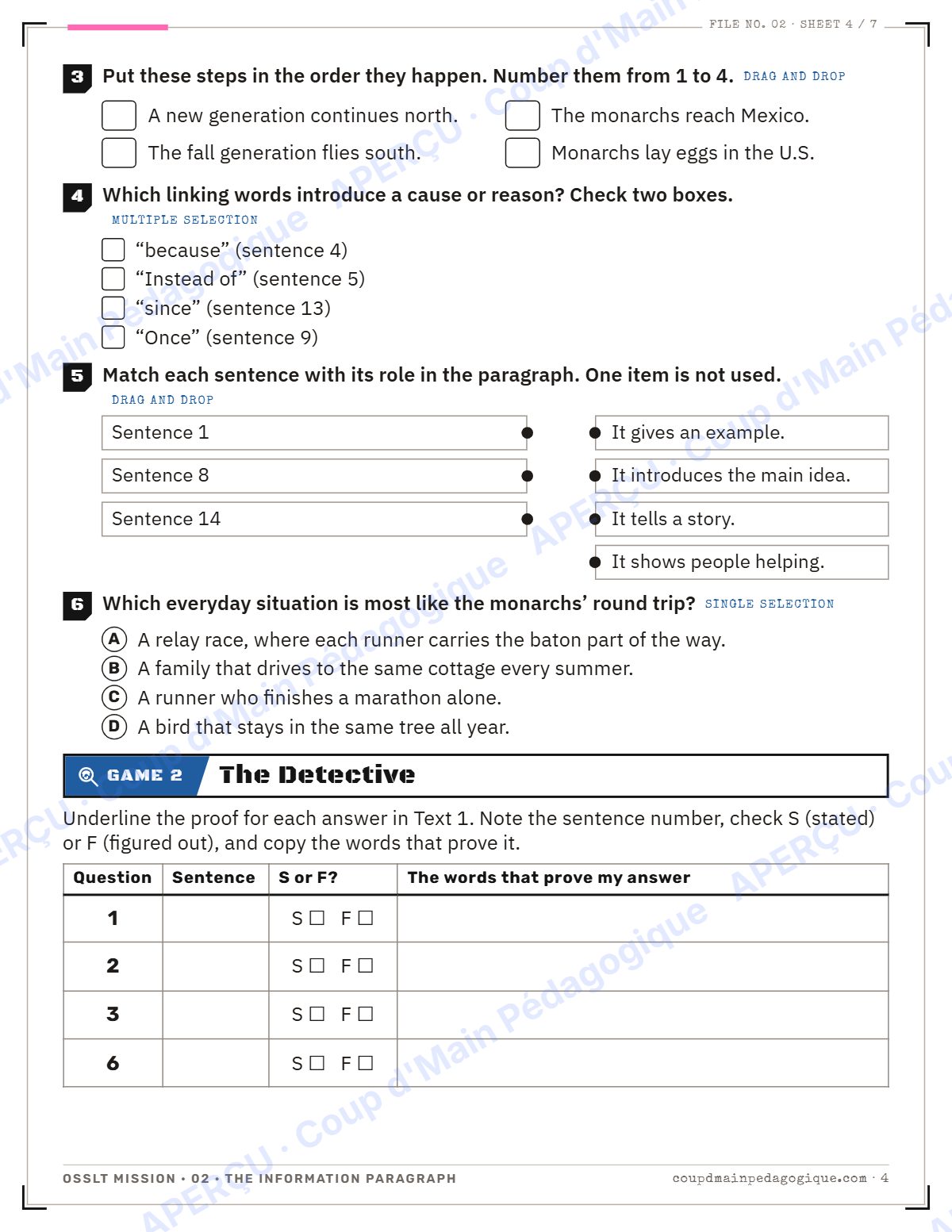 Page 4 — OSSLT Mission 2 : The Information Paragraph — 10e année