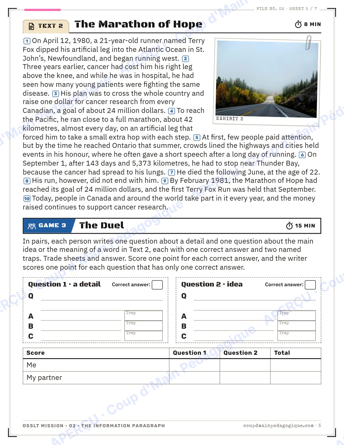 Page 5 — OSSLT Mission 2 : The Information Paragraph — 10e année
