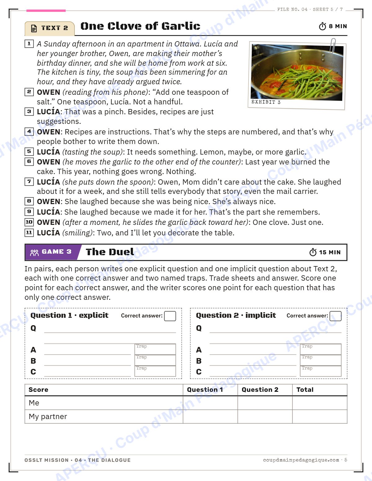 Page 5 — OSSLT Mission 4 : The Dialogue — 10e année