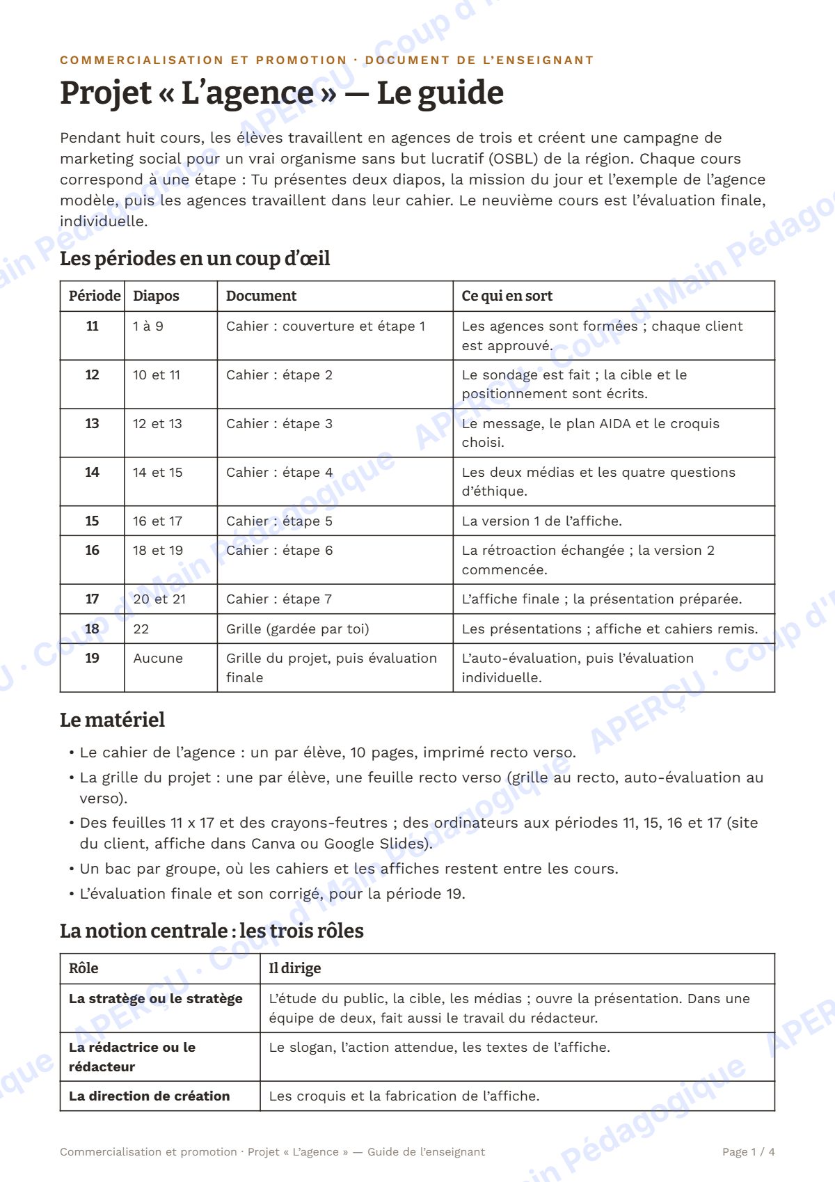 Page 2 — Commercialisation et promotion — 11e année, unité