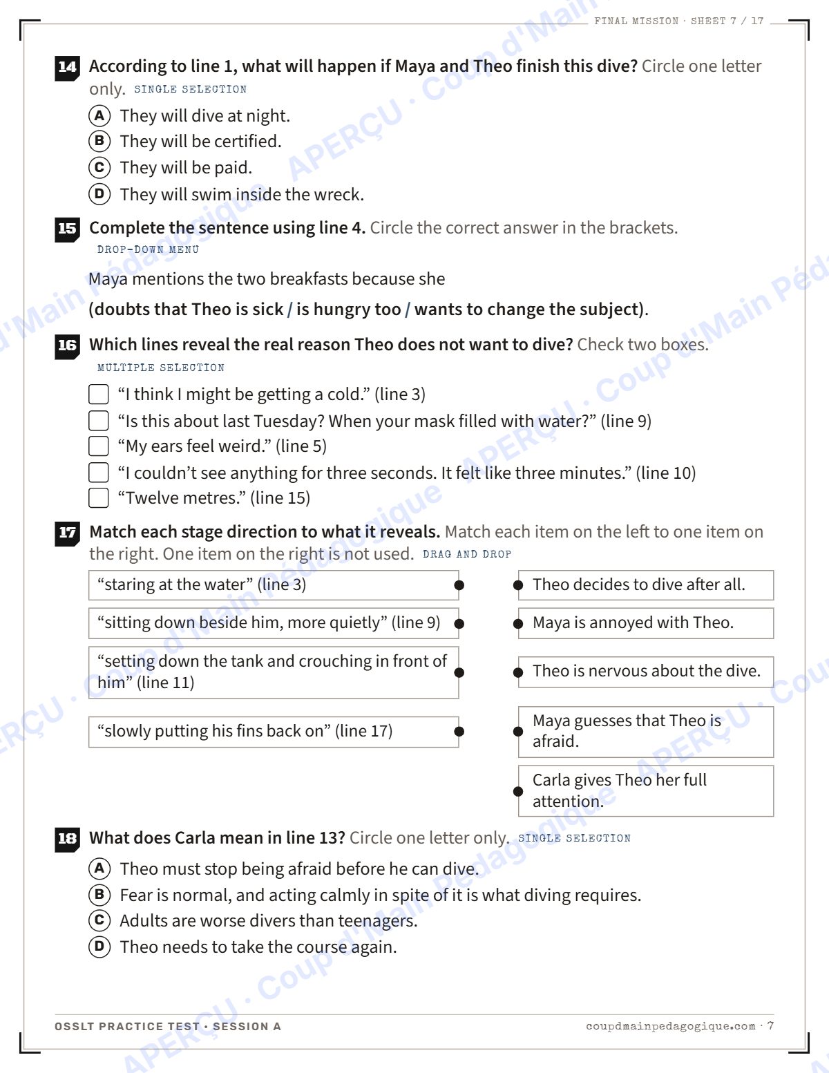 Page 7 — Test blanc OSSLT et corrigé — 10e année, évaluation