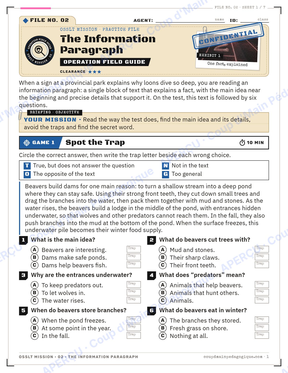 Page 8 — Mission OSSLT : trousse complète — 10e année, unité