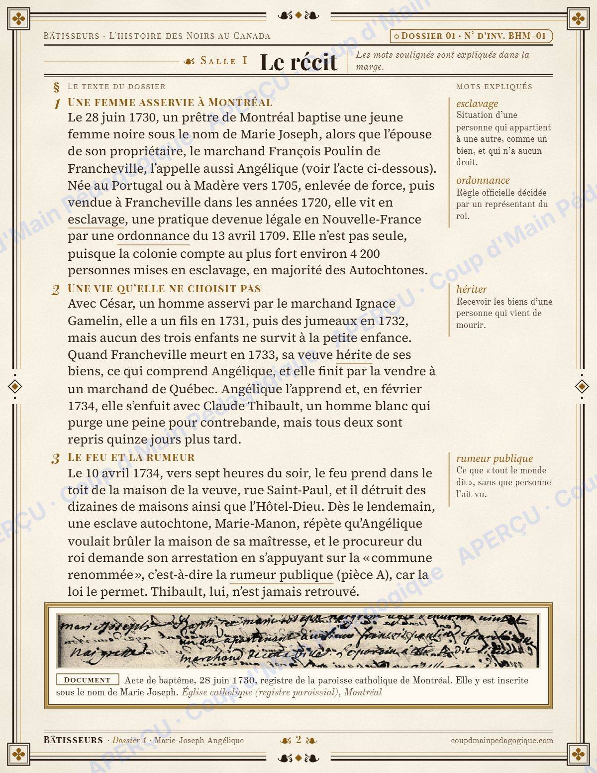Page 3 — Histoire des Noirs au Canada — 9e-10e année, unité