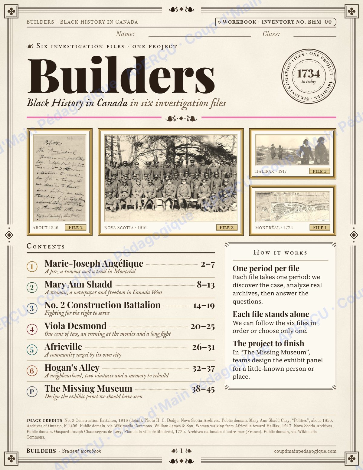Page 1 — Black History in Canada — 9e-10e année, unité en anglais