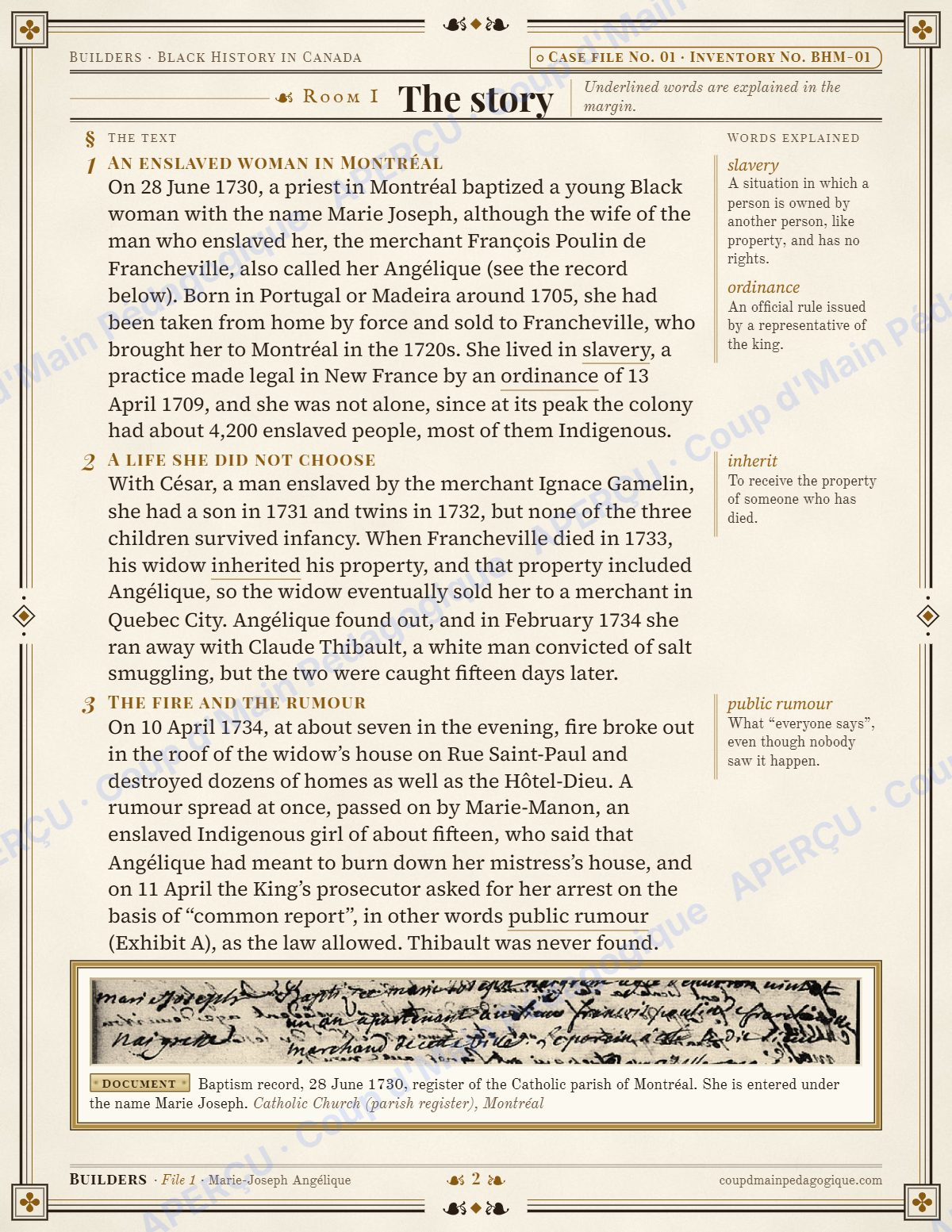 Page 3 — Black History in Canada — 9e-10e année, unité en anglais
