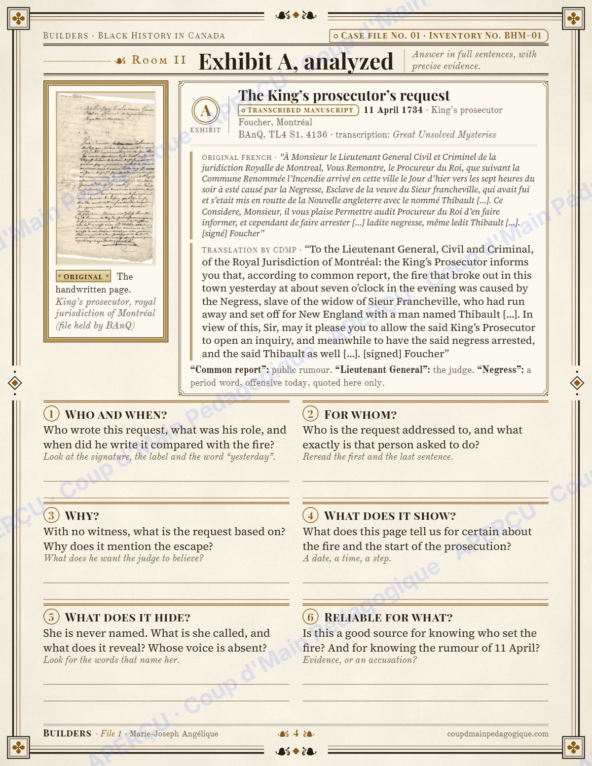 Page 5 — Black History in Canada — 9e-10e année, unité en anglais