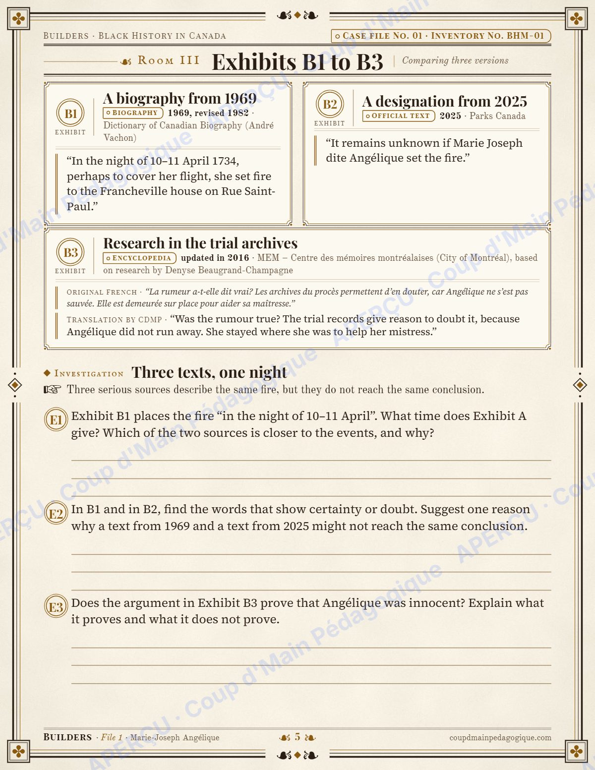 Page 6 — Black History in Canada — 9e-10e année, unité en anglais