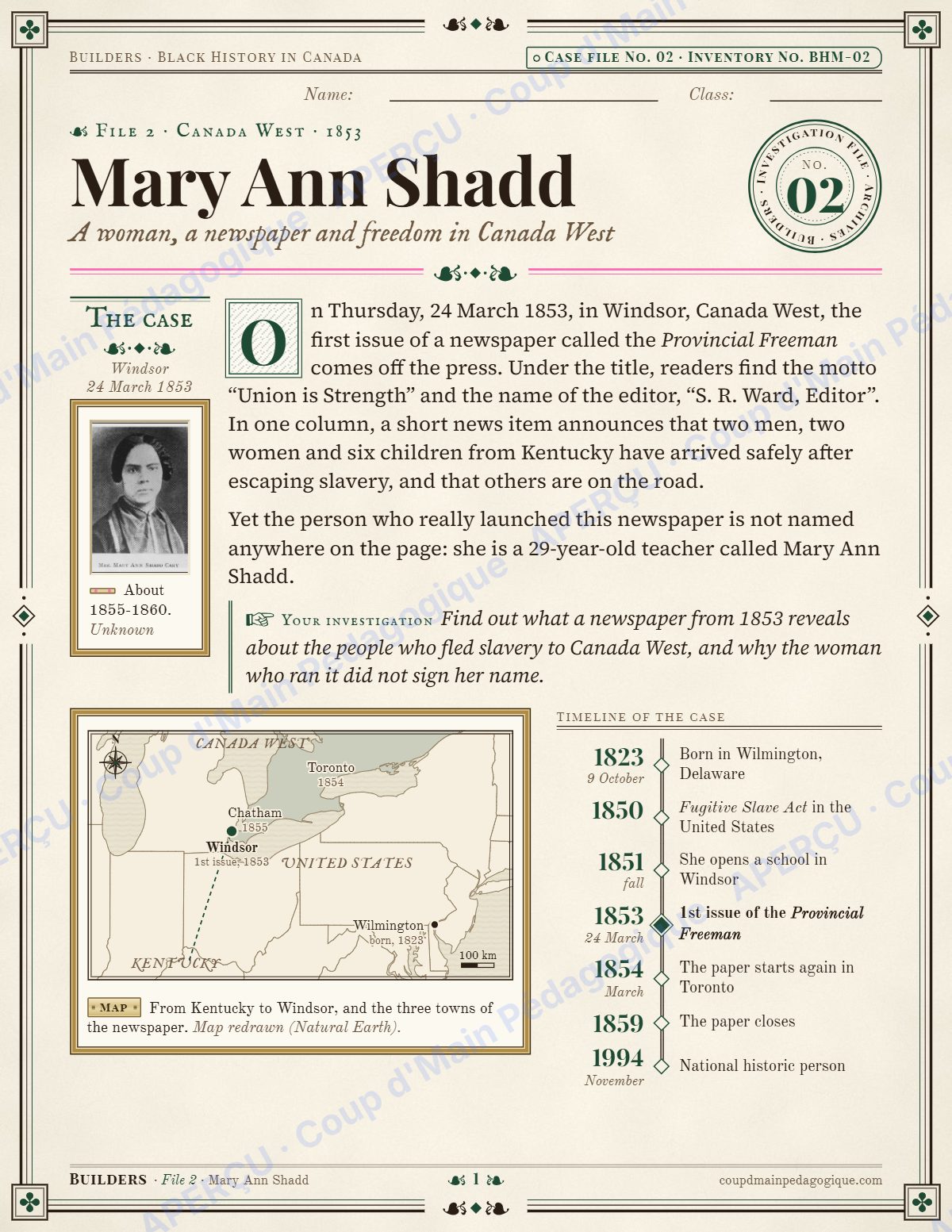 Page 8 — Black History in Canada — 9e-10e année, unité en anglais