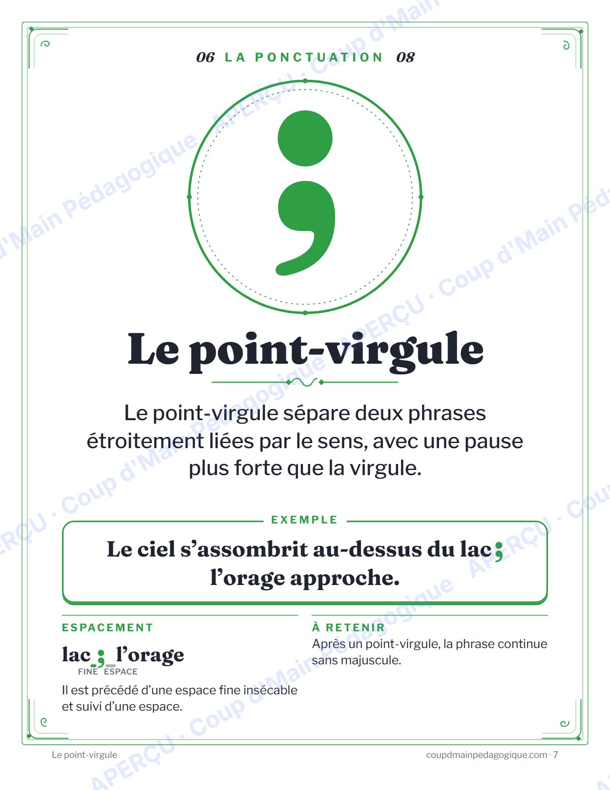 Page 7 — Affiches de ponctuation — 3e-9e année, français