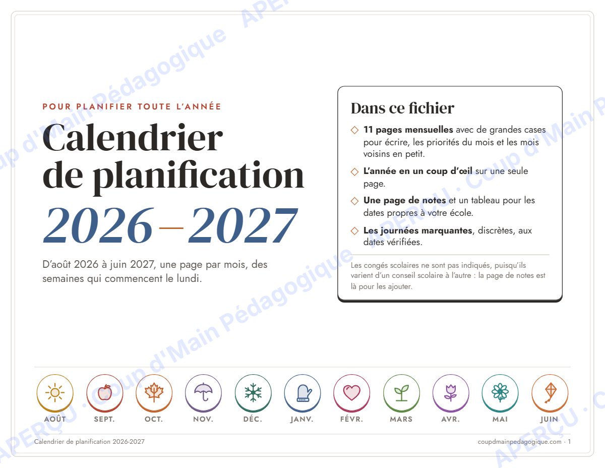 Page 1 — Calendrier du prof 2026-2027 — tous niveaux