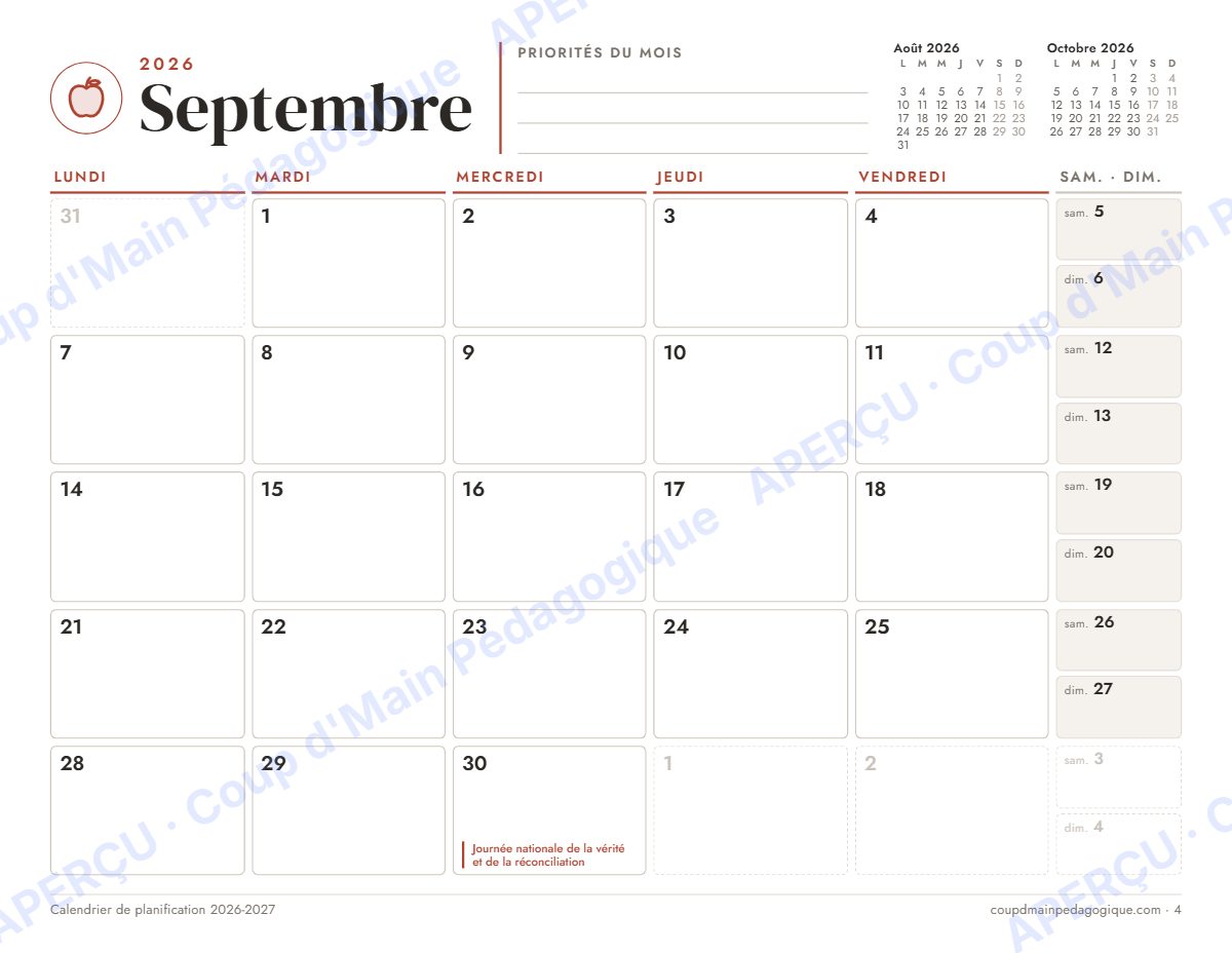 Page 4 — Calendrier du prof 2026-2027 — tous niveaux