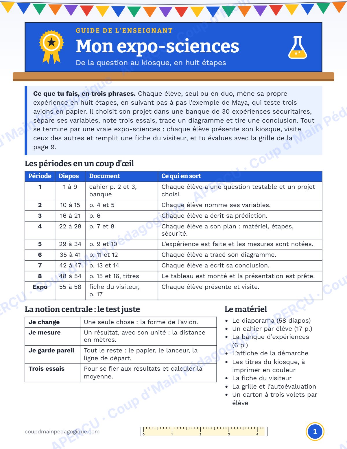 Page 1 — Mon expo-sciences — 5e-6e année, projet guidé