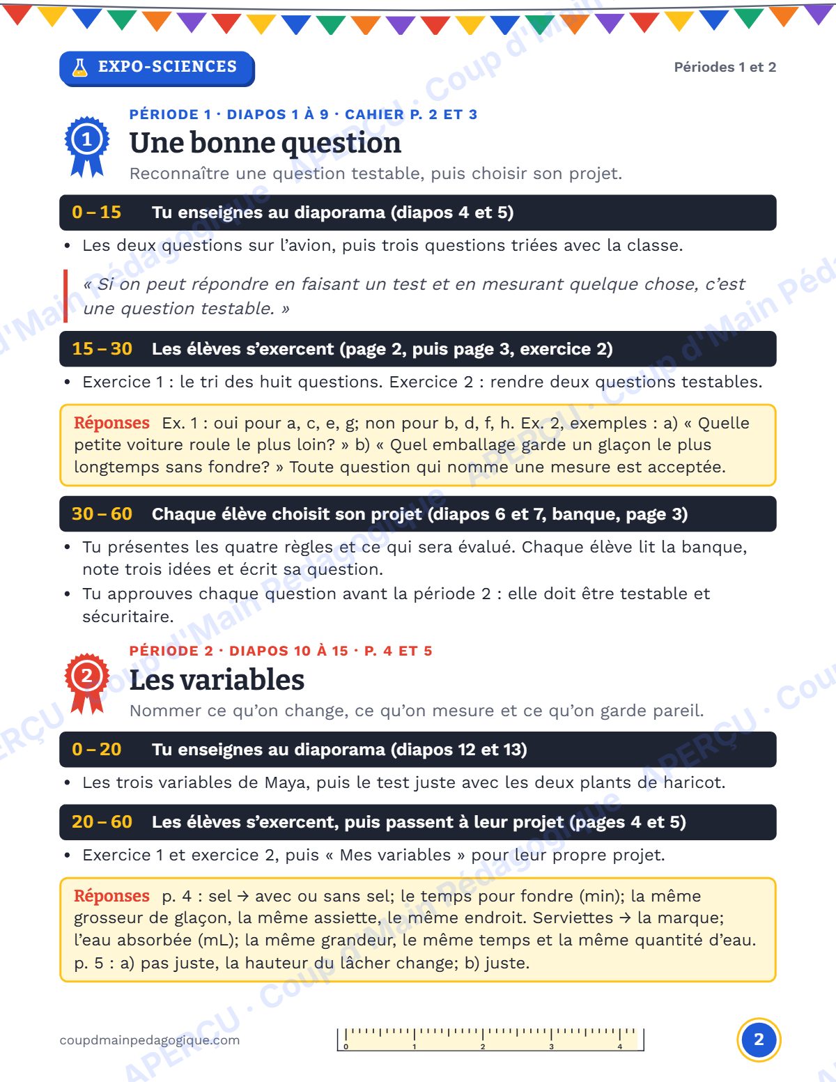Page 2 — Mon expo-sciences — 5e-6e année, projet guidé