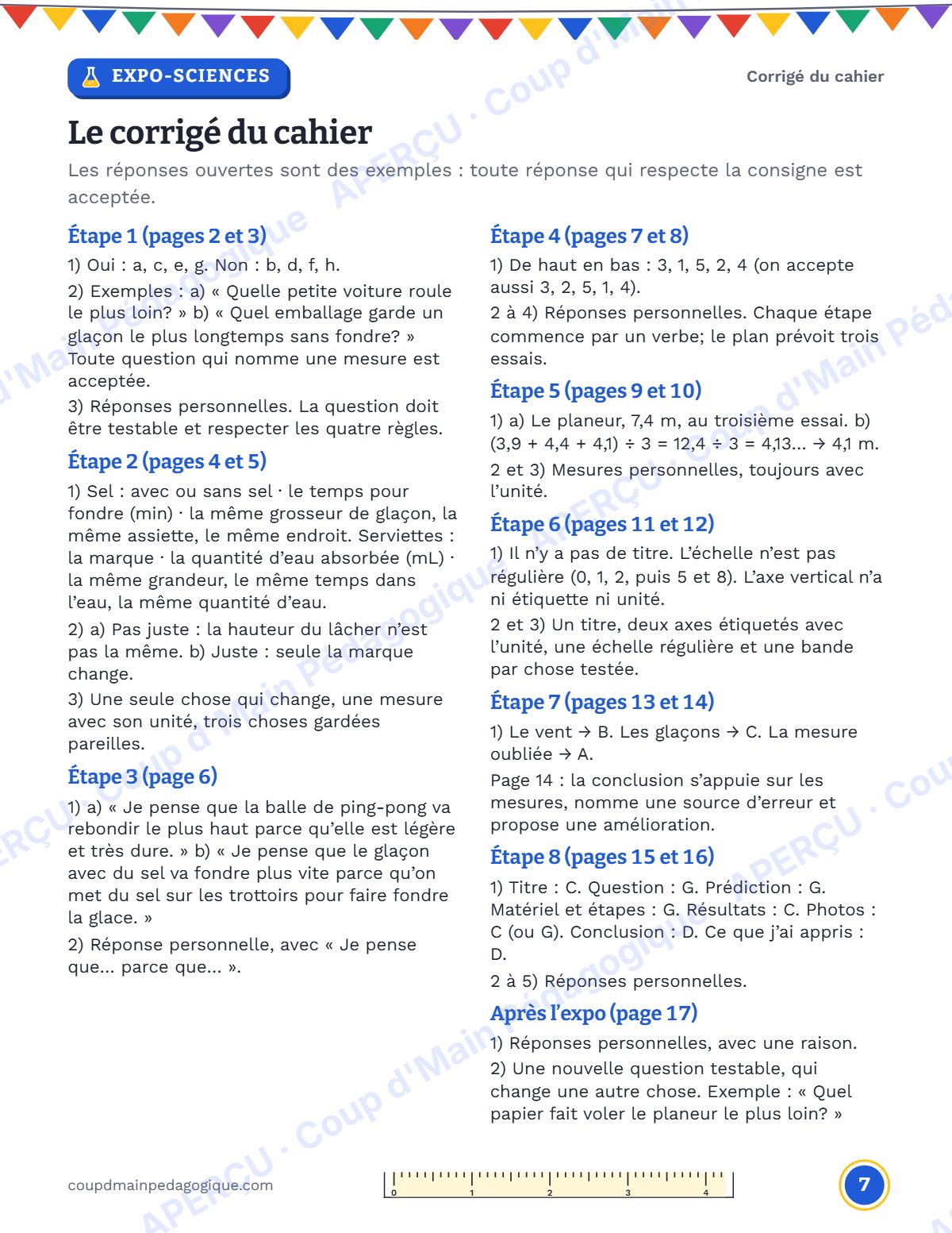 Page 7 — Mon expo-sciences — 5e-6e année, projet guidé