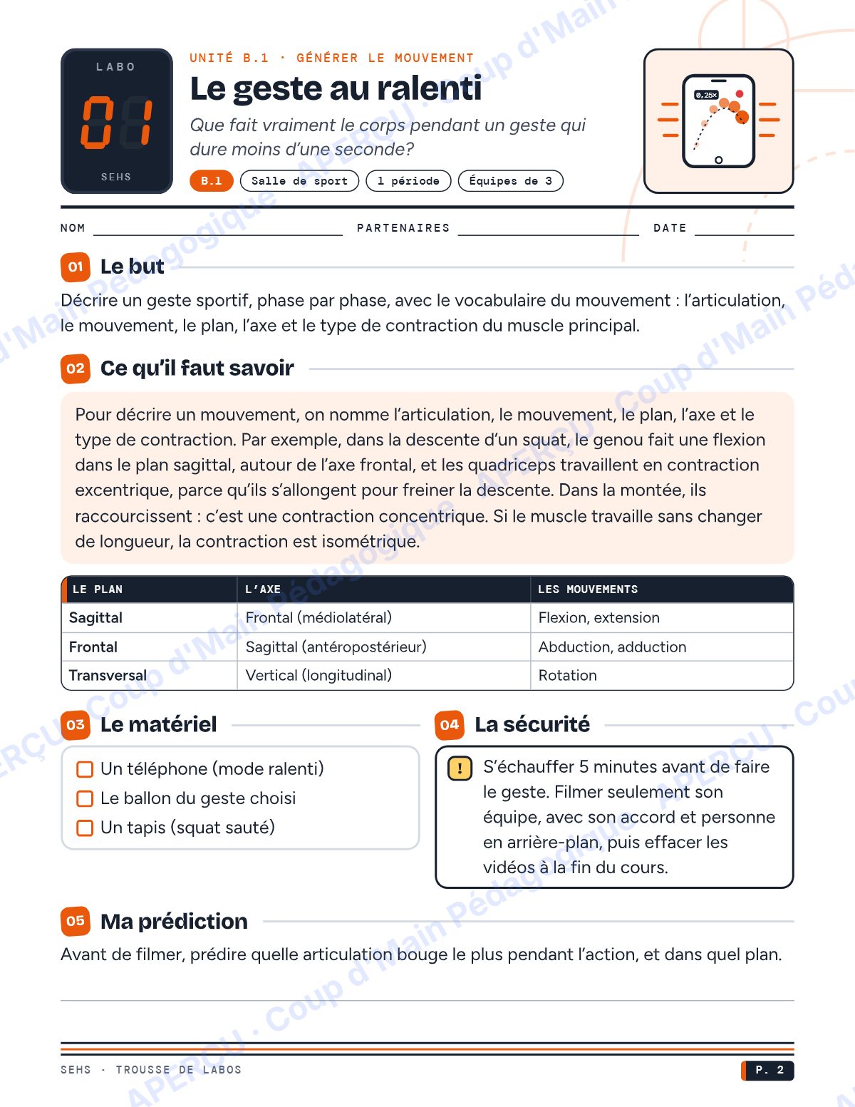 Page 8 — Trousse de labos — 11e année, IB SEHS, 8 labos