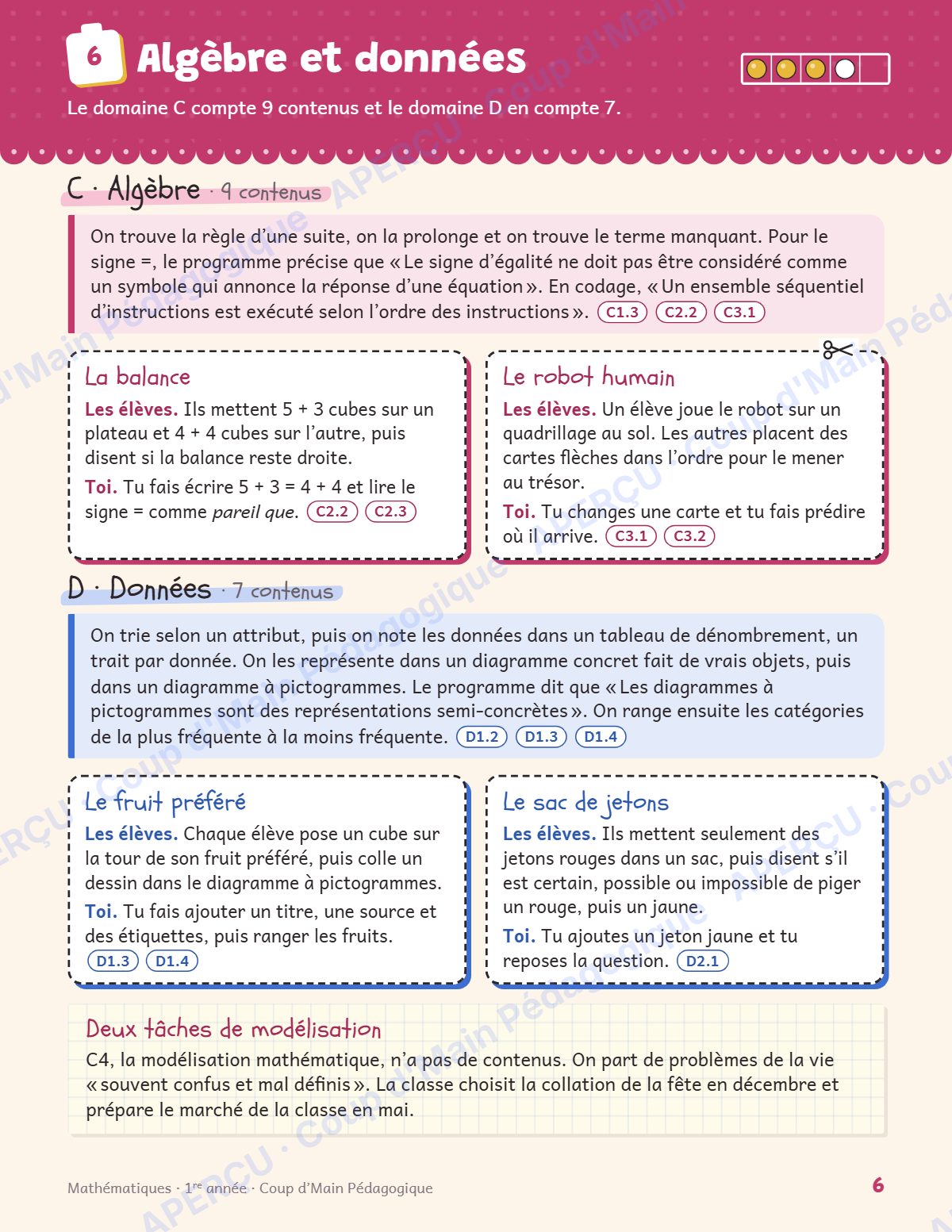 Page 6 — Planification annuelle Mathématiques — 1re année