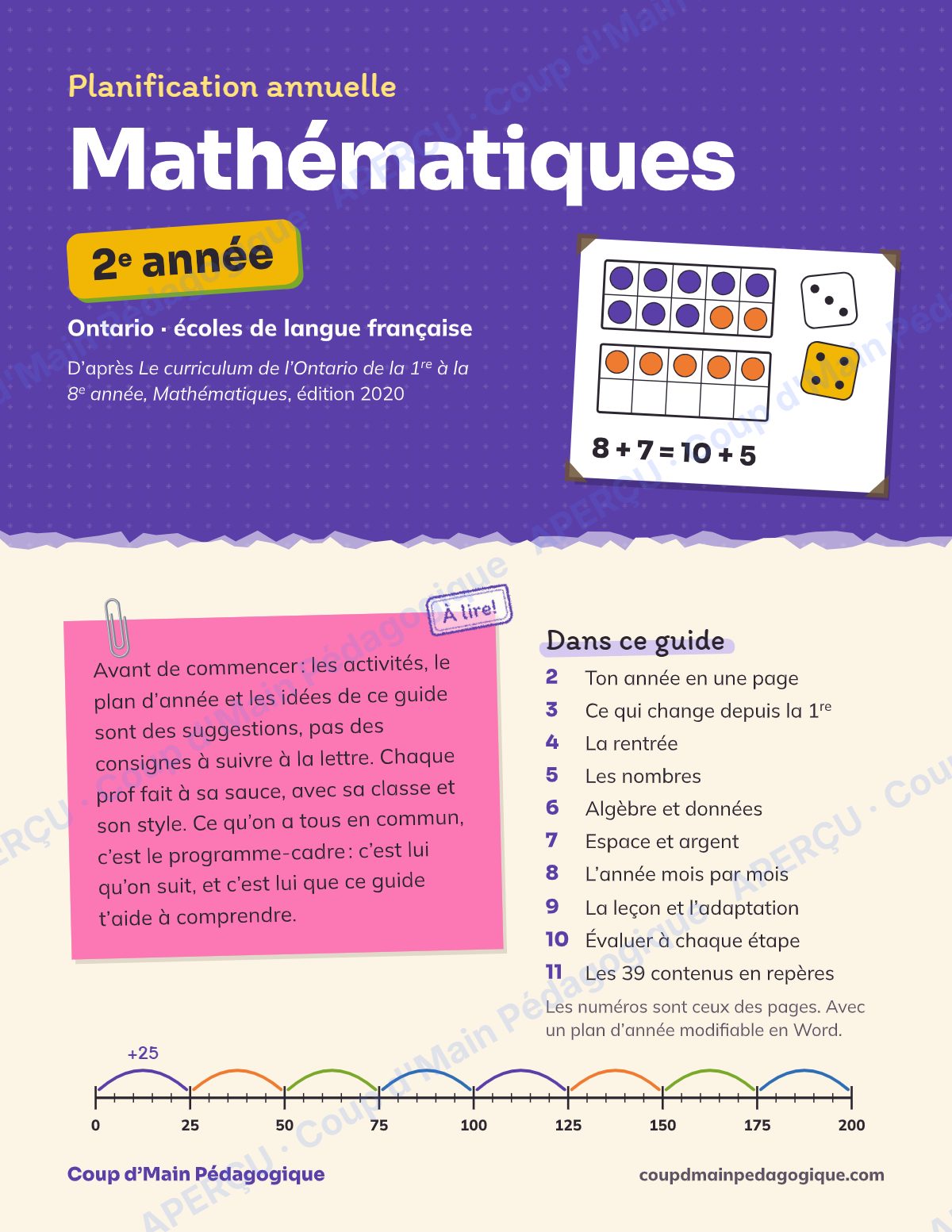 Page 1 — Planification annuelle Mathématiques — 2e année