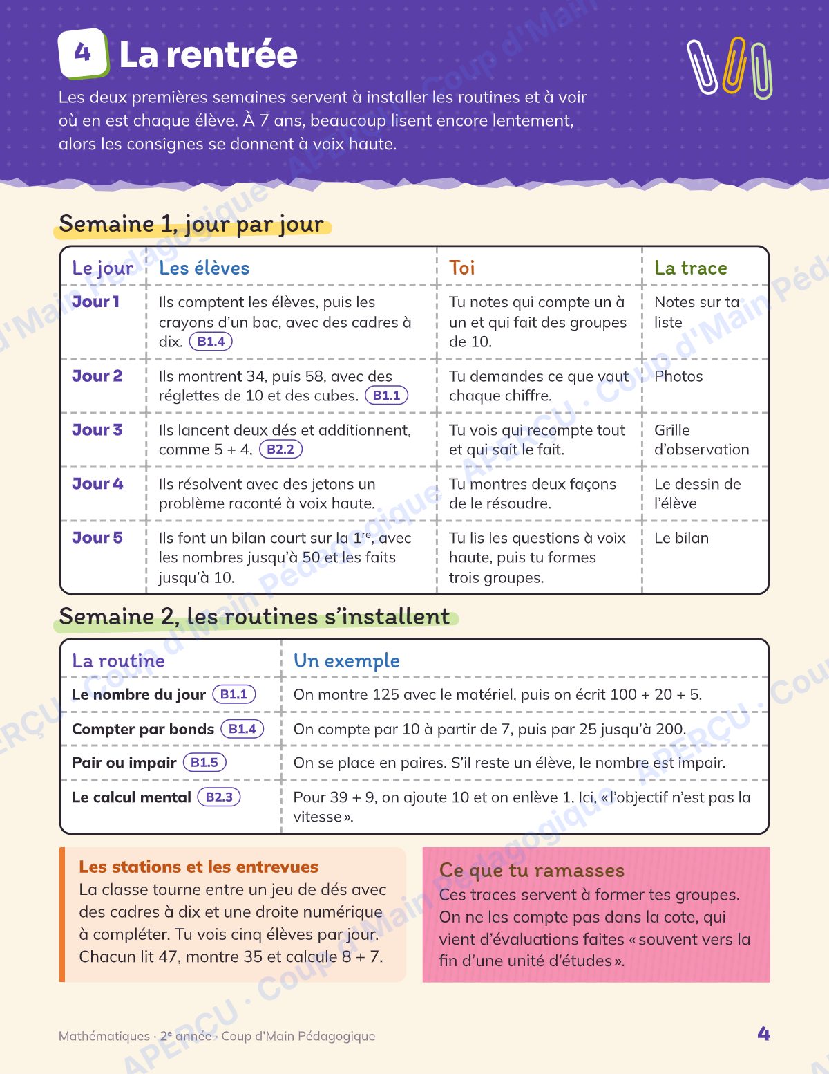 Page 4 — Planification annuelle Mathématiques — 2e année