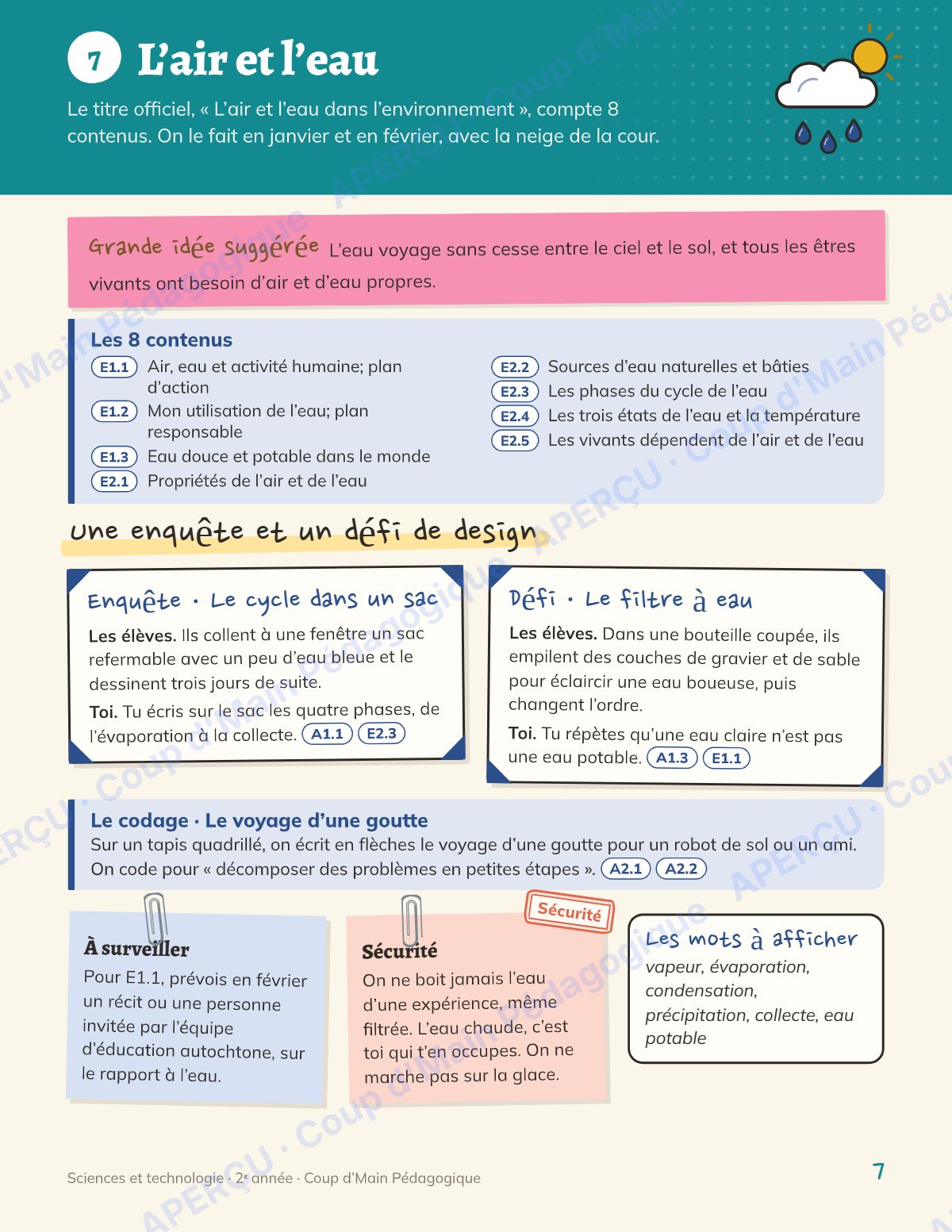 Page 7 — Planification annuelle Sciences — 2e année