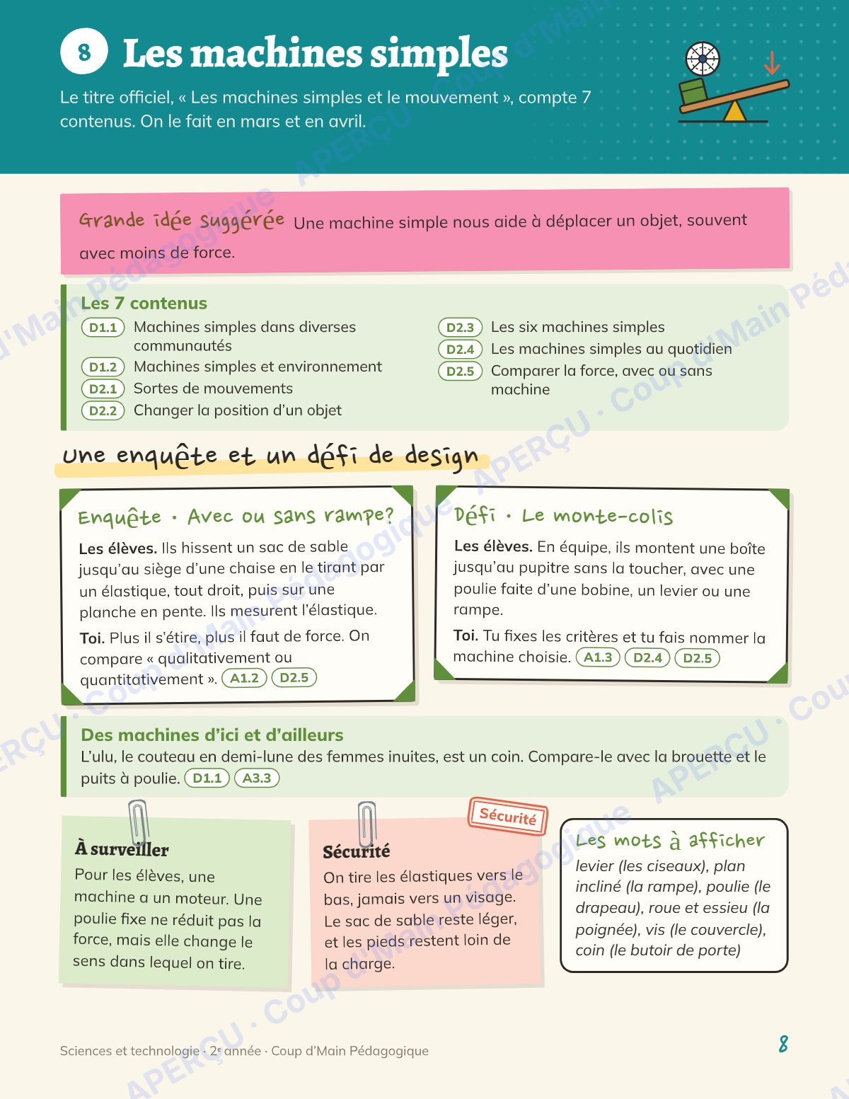 Page 8 — Planification annuelle Sciences — 2e année