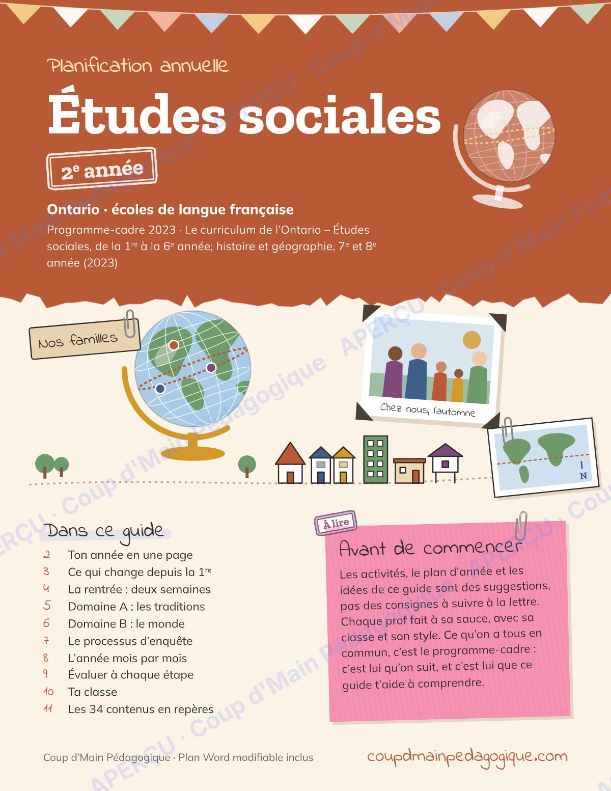 Page 1 — Planification annuelle Études sociales — 2e année